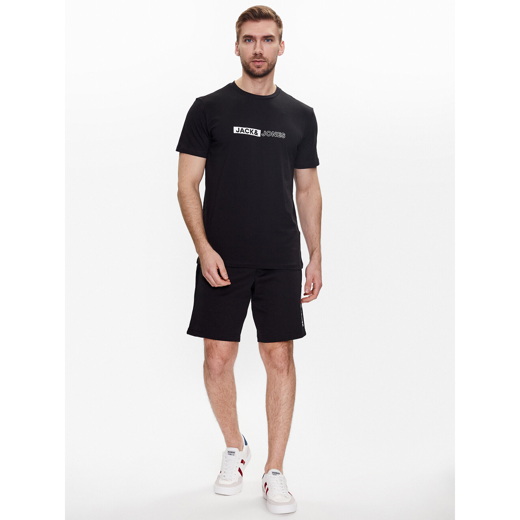 Jack&Jones Súprava tričko a športové šortky 12233945 Čierna Regular Fit - Pepit.sk