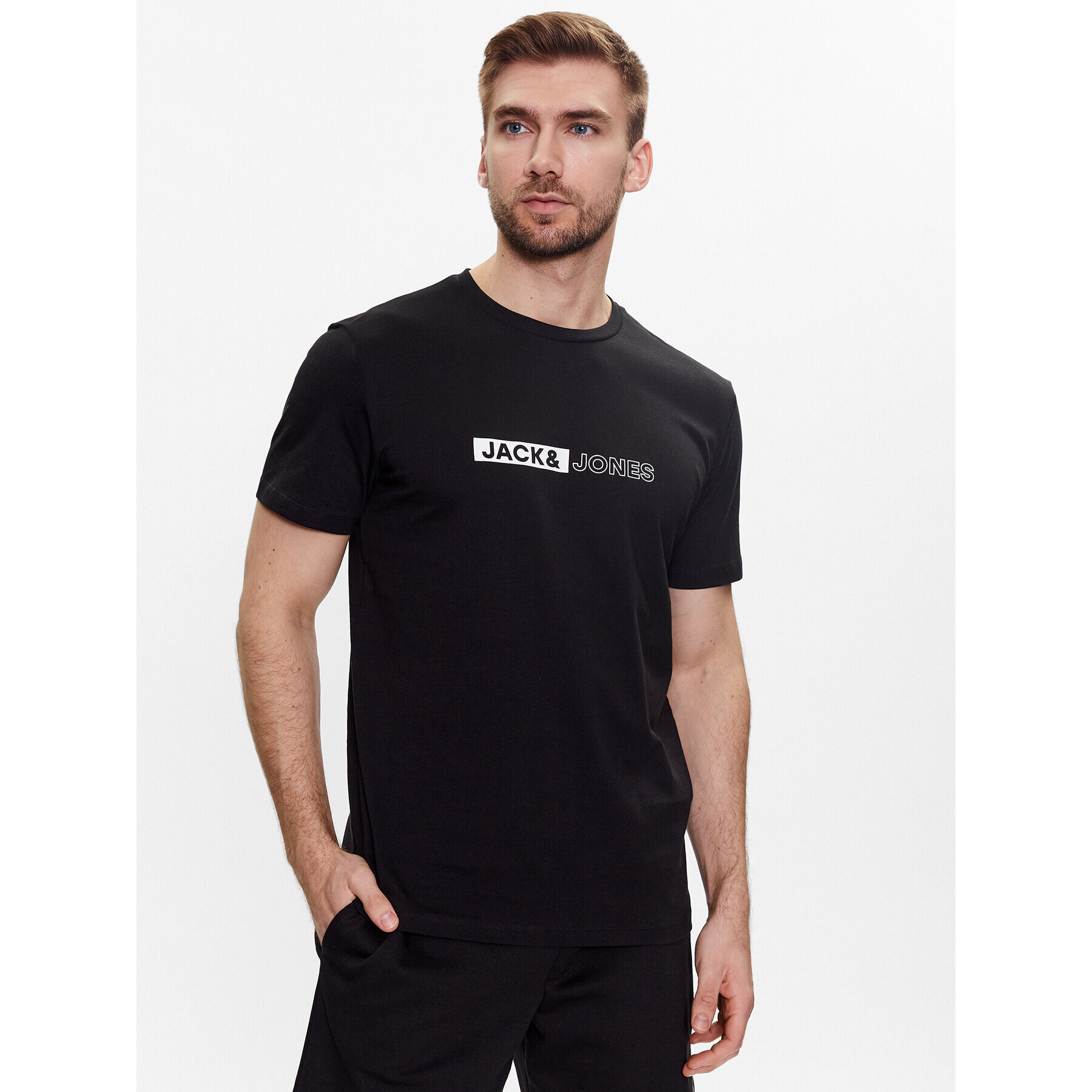 Jack&Jones Súprava tričko a športové šortky 12233945 Čierna Regular Fit - Pepit.sk