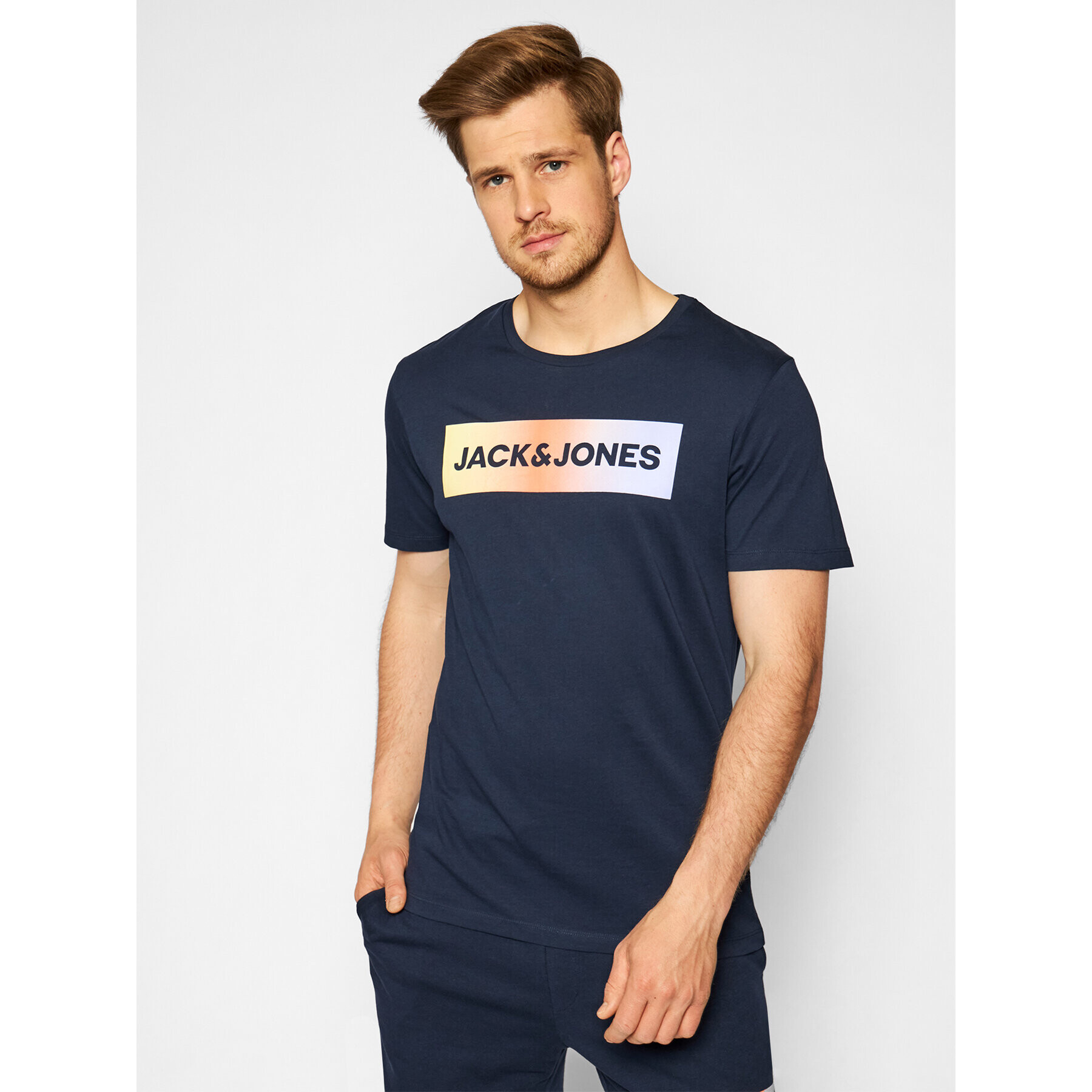 Jack&Jones Súprava tričko a športové šortky Brad 12192767 Tmavomodrá Regular Fit - Pepit.sk