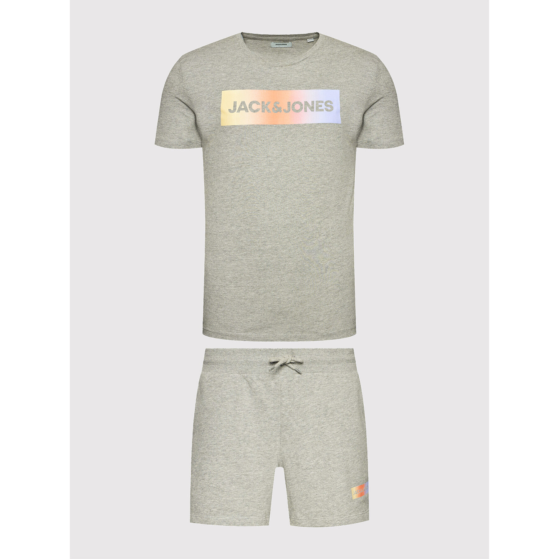 Jack&Jones Súprava tričko a športové šortky Jacbrad 12192767 Sivá Regular Fit - Pepit.sk