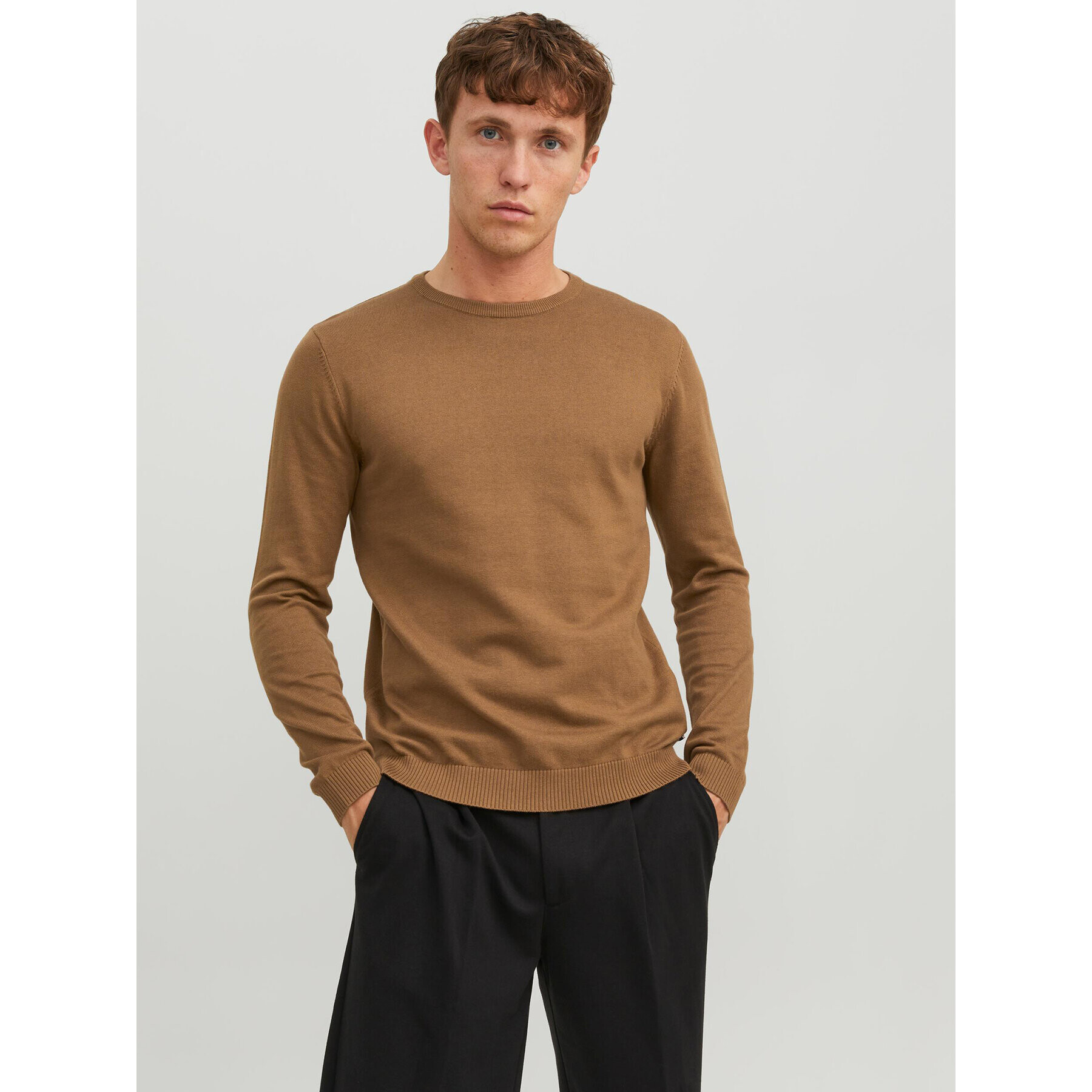 Jack&Jones Sveter 12137190 Hnedá Regular Fit - Pepit.sk