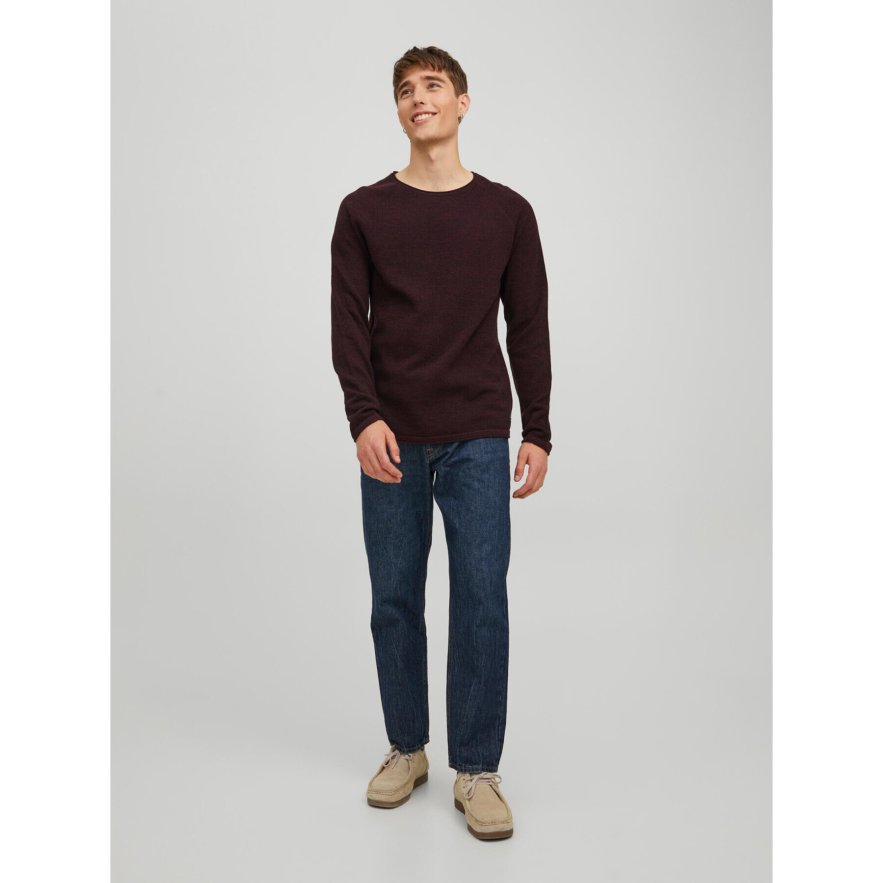 Jack&Jones Sveter 12157321 Bordová Regular Fit - Pepit.sk