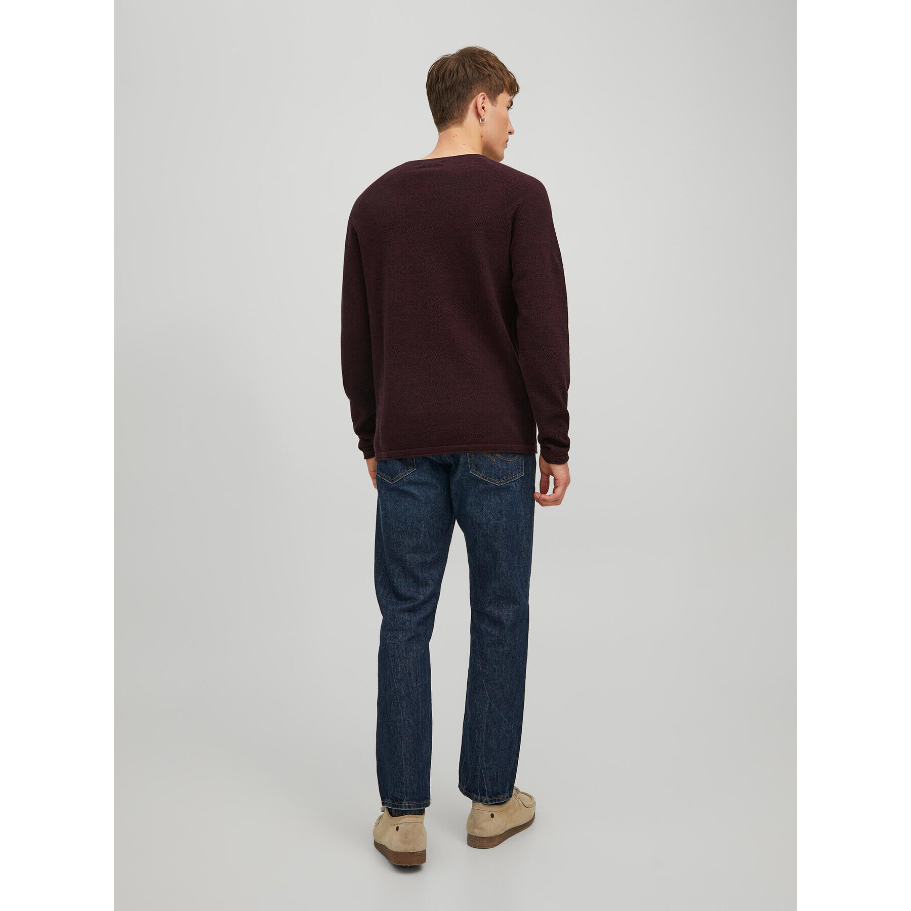 Jack&Jones Sveter 12157321 Bordová Regular Fit - Pepit.sk