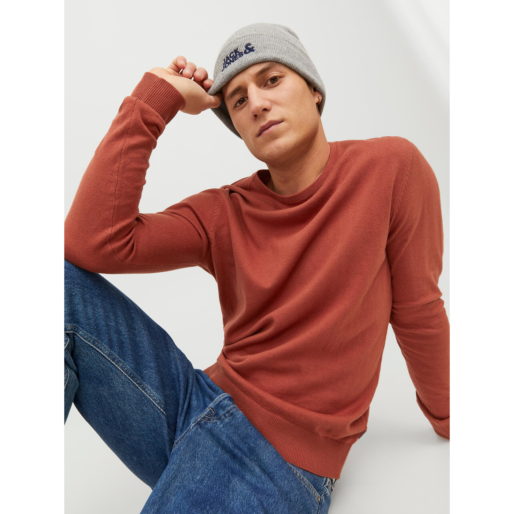 Jack&Jones Sveter 12208364 Oranžová Regular Fit - Pepit.sk