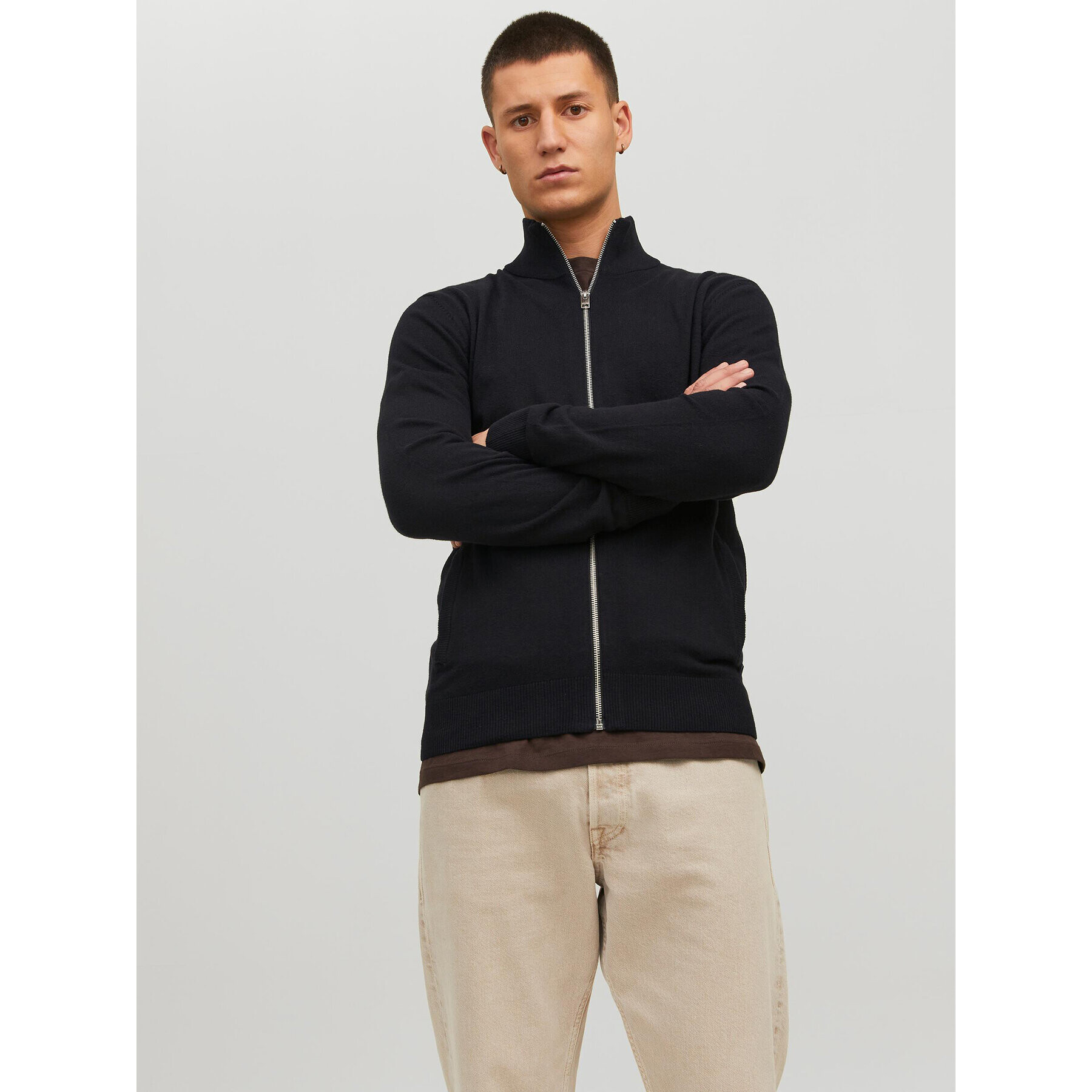 Jack&Jones Sveter 12223949 Čierna Regular Fit - Pepit.sk