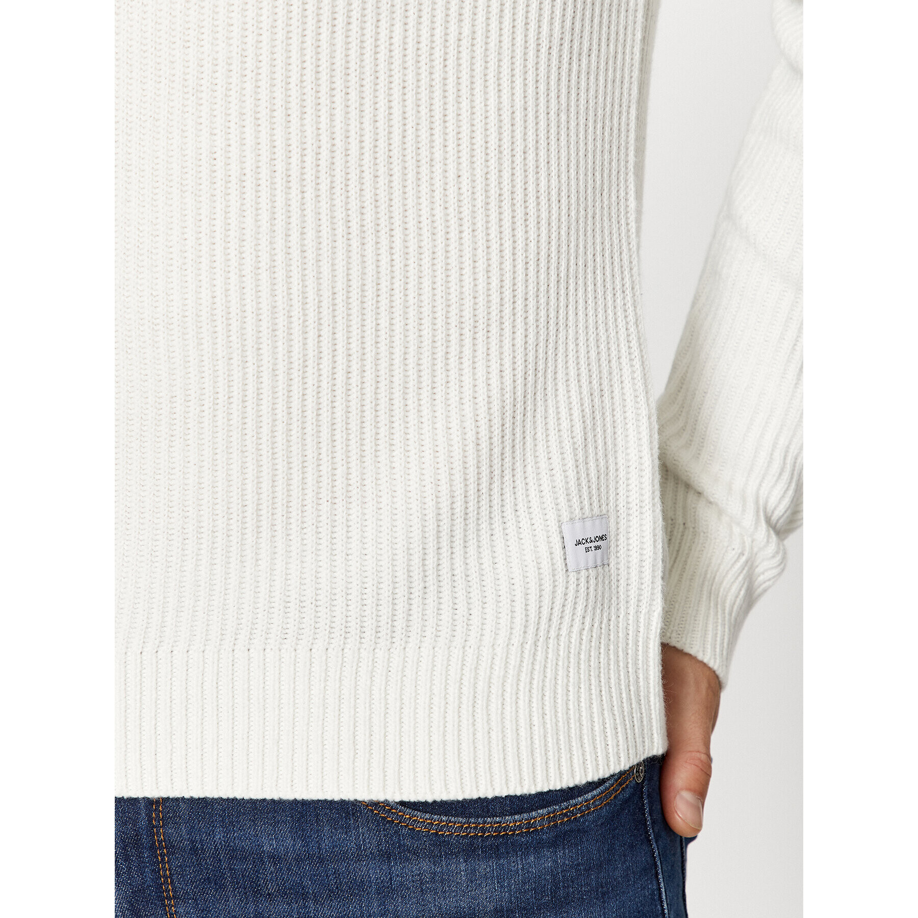 Jack&Jones Sveter 12236308 Biela Regular Fit - Pepit.sk