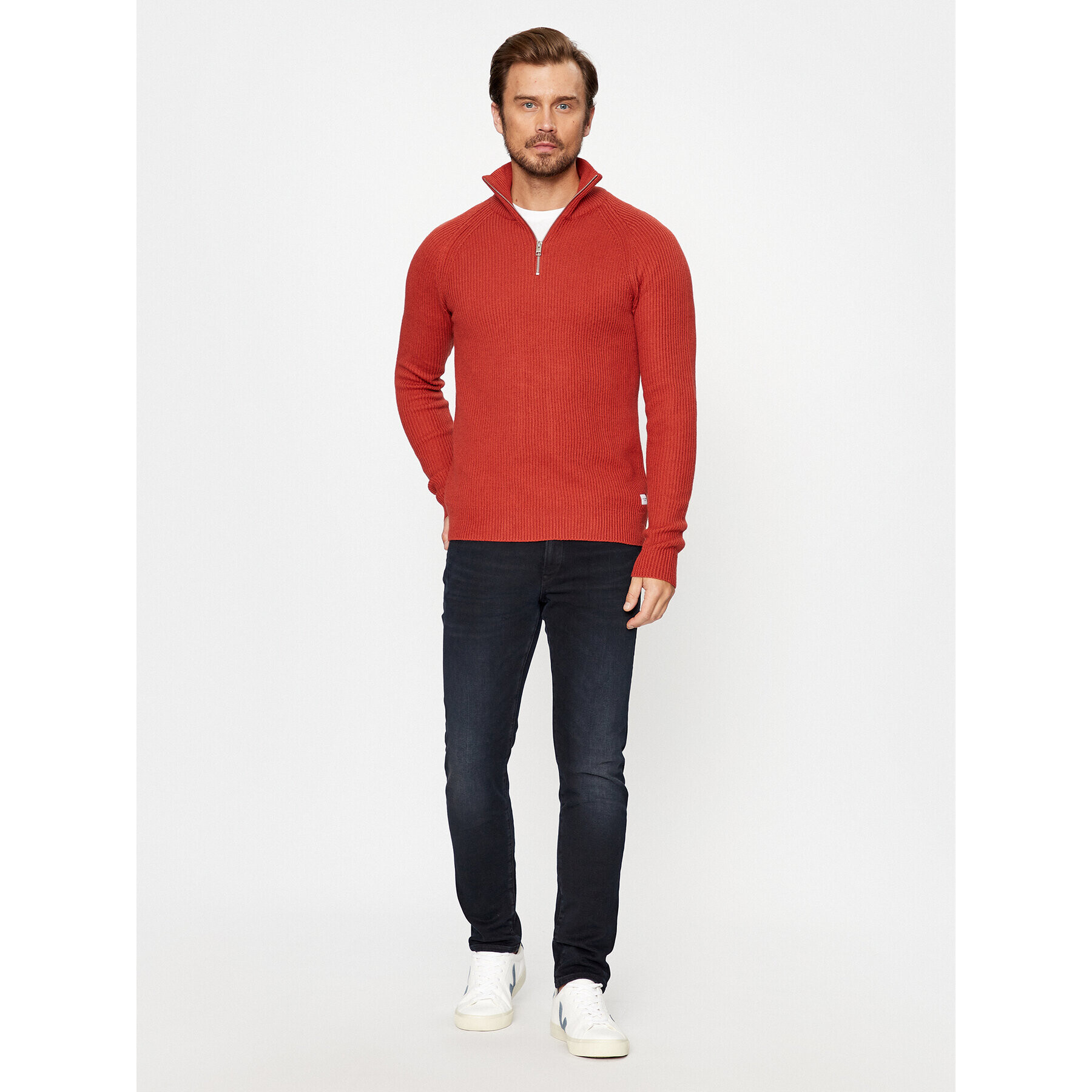 Jack&Jones Sveter 12236308 Červená Regular Fit - Pepit.sk