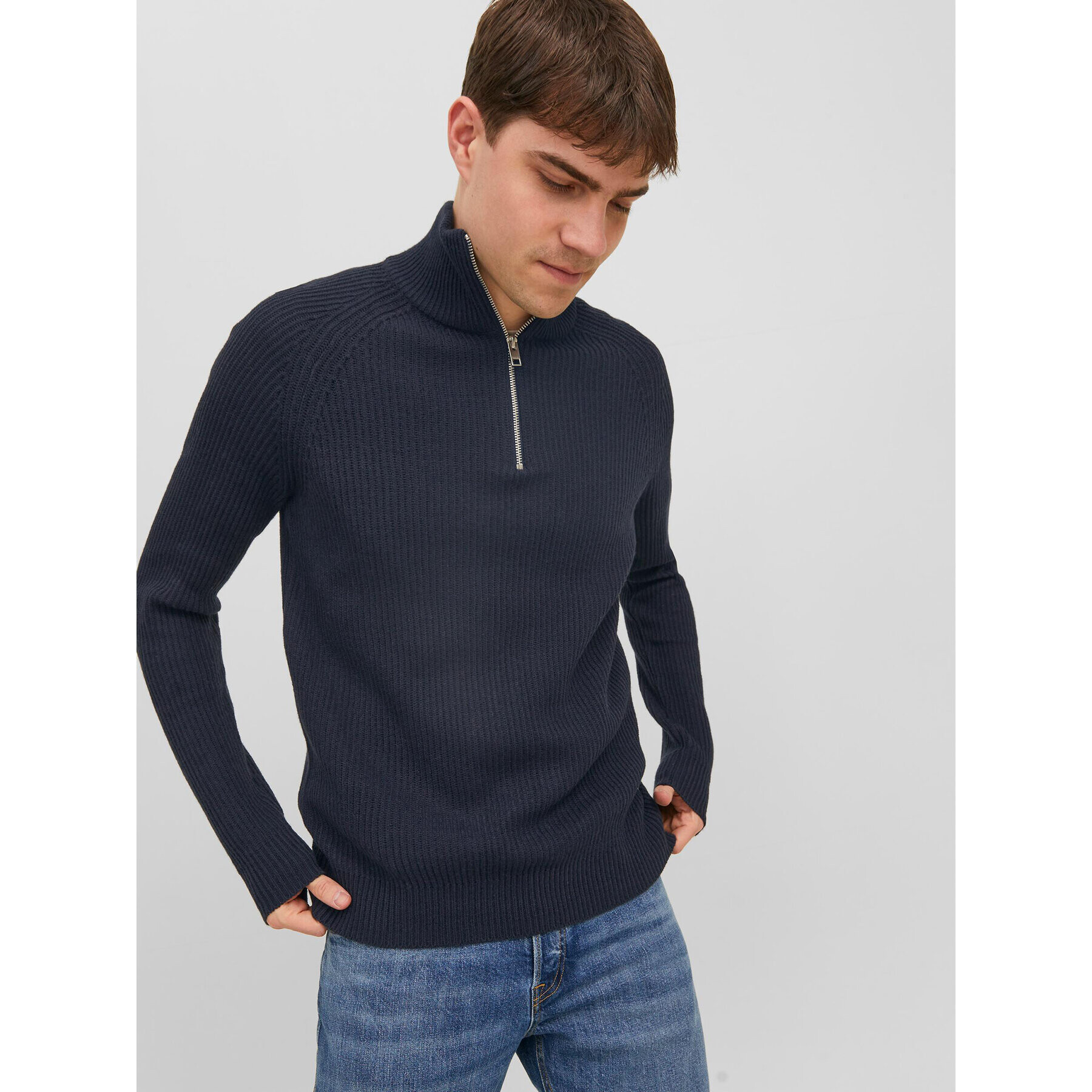 Jack&Jones Sveter 12236308 Tmavomodrá Regular Fit - Pepit.sk