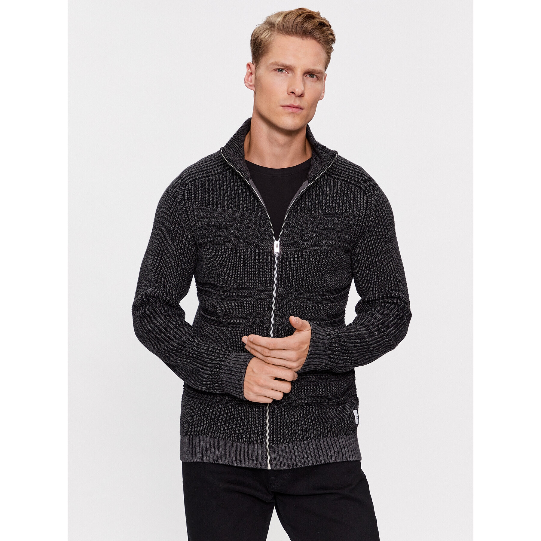 Jack&Jones Sveter 12236323 Čierna Regular Fit - Pepit.sk