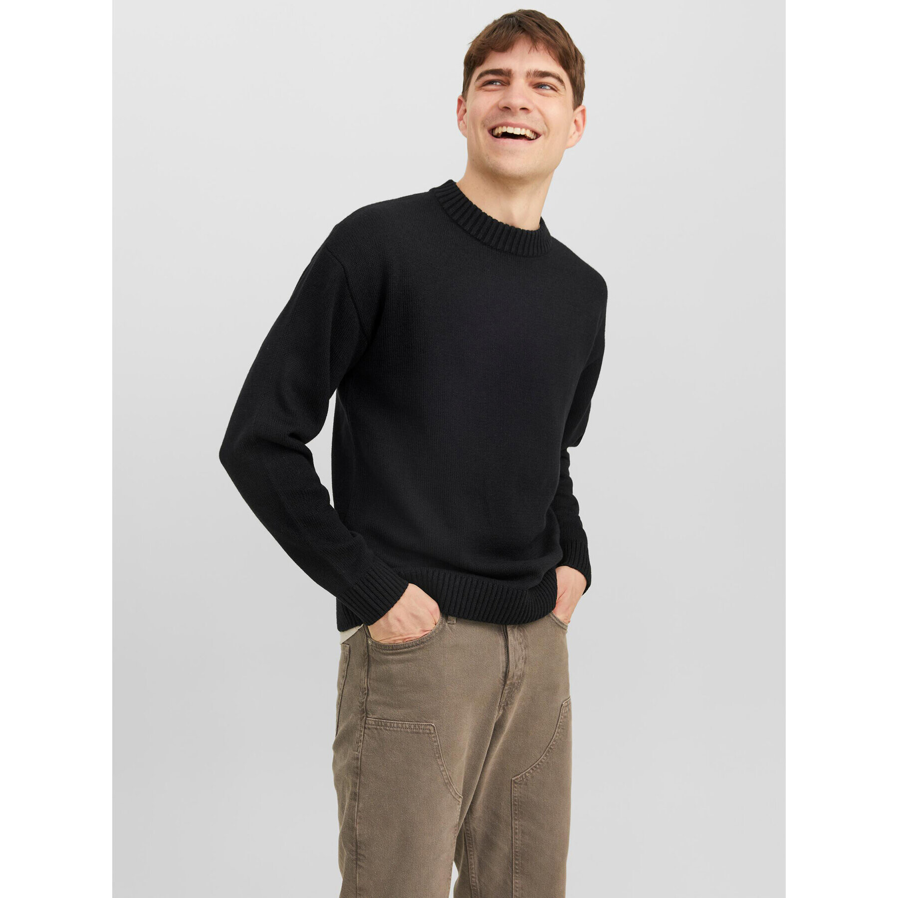 Jack&Jones Sveter 12236774 Čierna Regular Fit - Pepit.sk