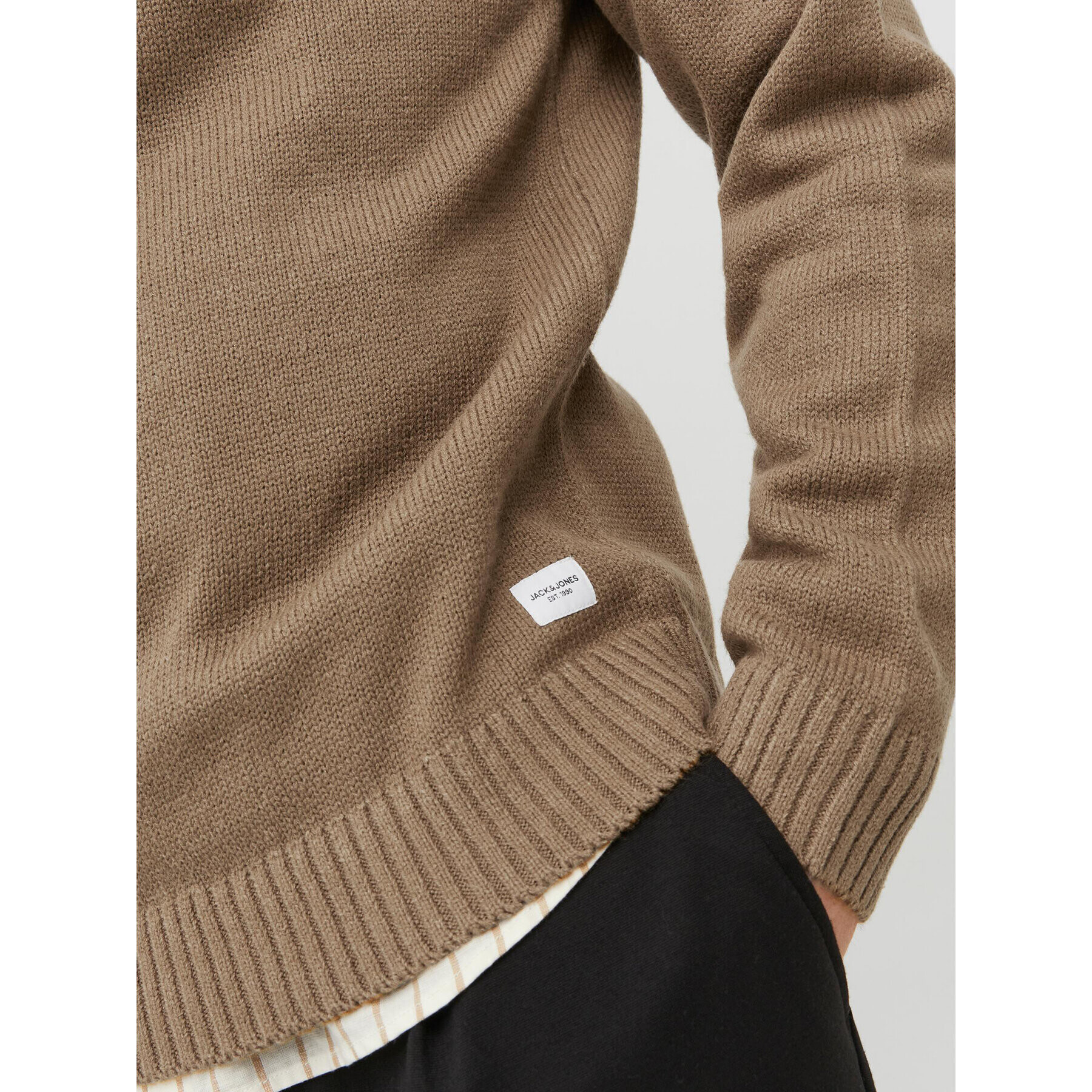 Jack&Jones Sveter 12236774 Hnedá Regular Fit - Pepit.sk