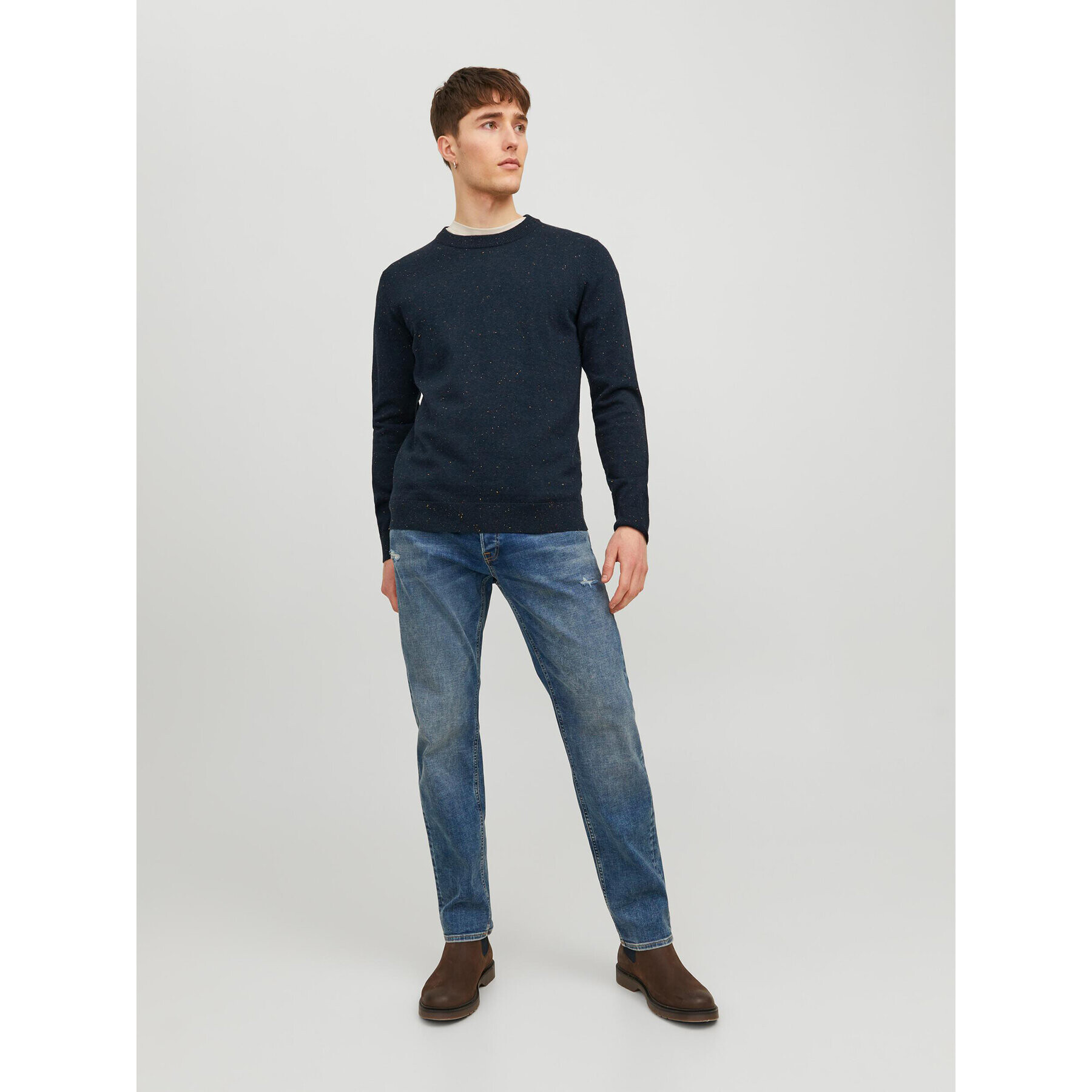 Jack&Jones Sveter Albert 12236792 Tmavomodrá Regular Fit - Pepit.sk