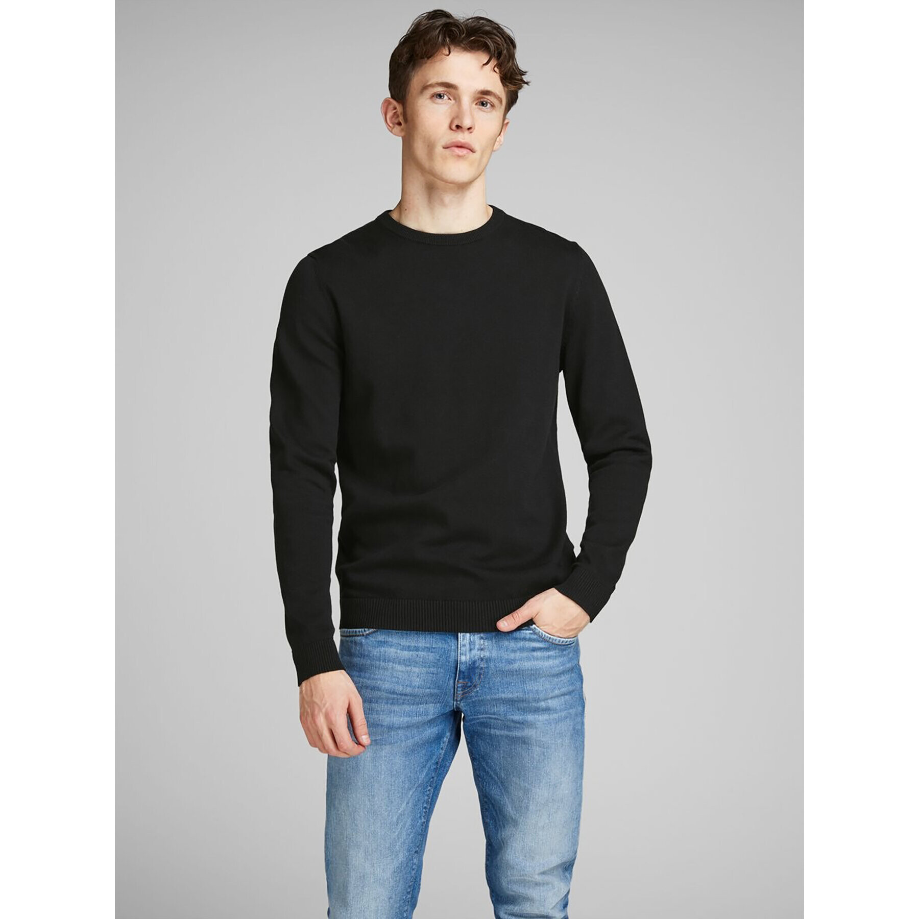 Jack&Jones Sveter Basic 12137190 Čierna Regular Fit - Pepit.sk