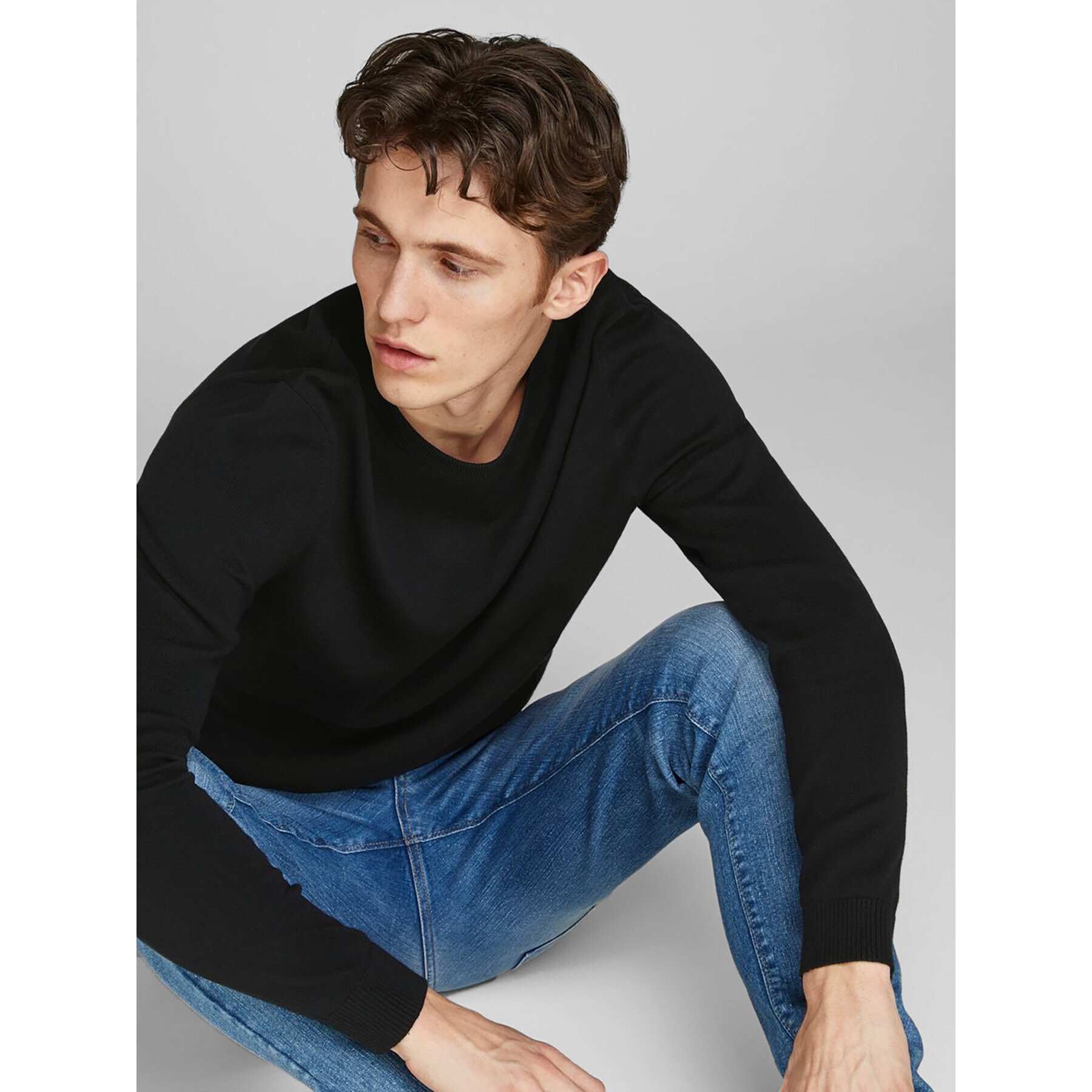 Jack&Jones Sveter Basic 12137190 Čierna Regular Fit - Pepit.sk