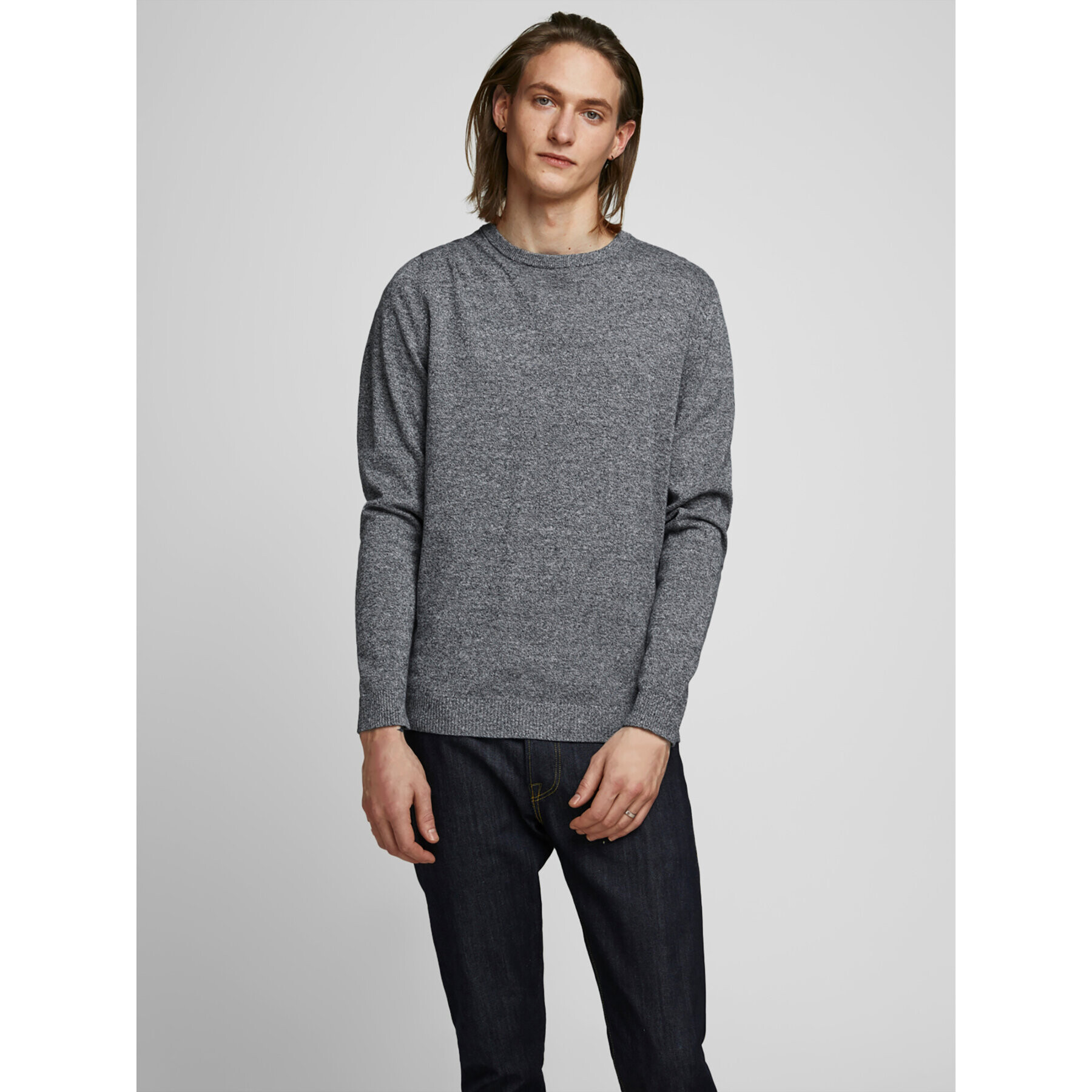 Jack&Jones Sveter Basic 12137190 Sivá Regular Fit - Pepit.sk