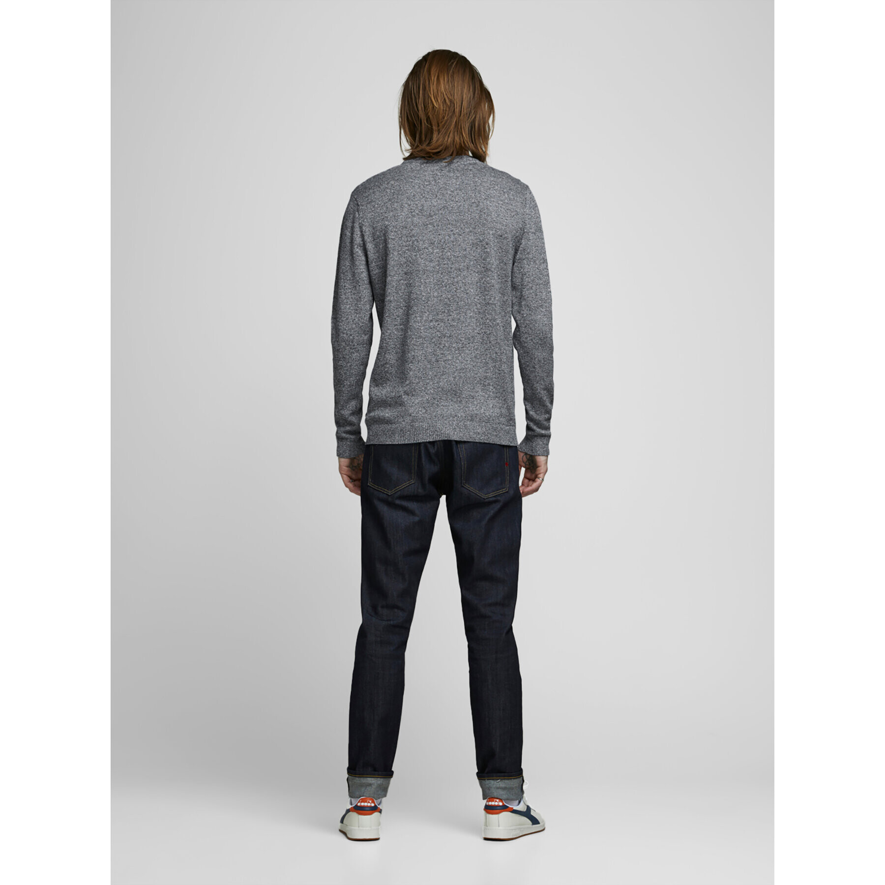 Jack&Jones Sveter Basic 12137190 Sivá Regular Fit - Pepit.sk