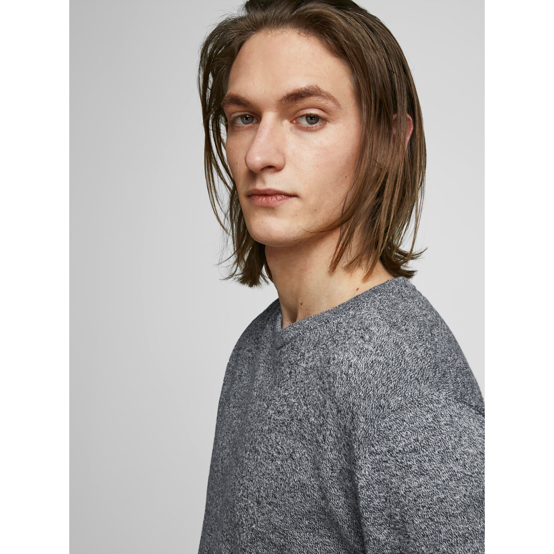 Jack&Jones Sveter Basic 12137190 Sivá Regular Fit - Pepit.sk