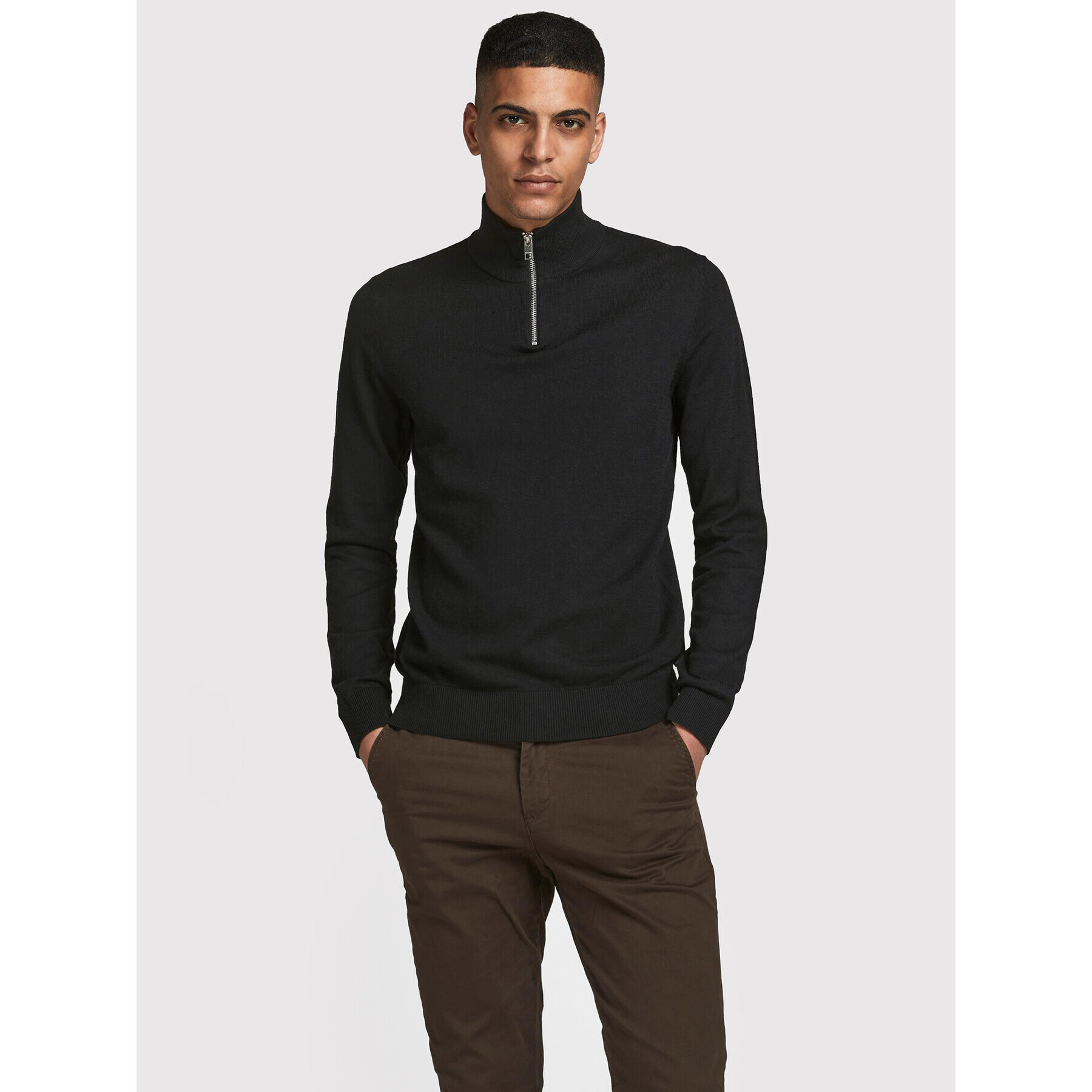 Jack&Jones Sveter Emil 12189339 Čierna Regular Fit - Pepit.sk