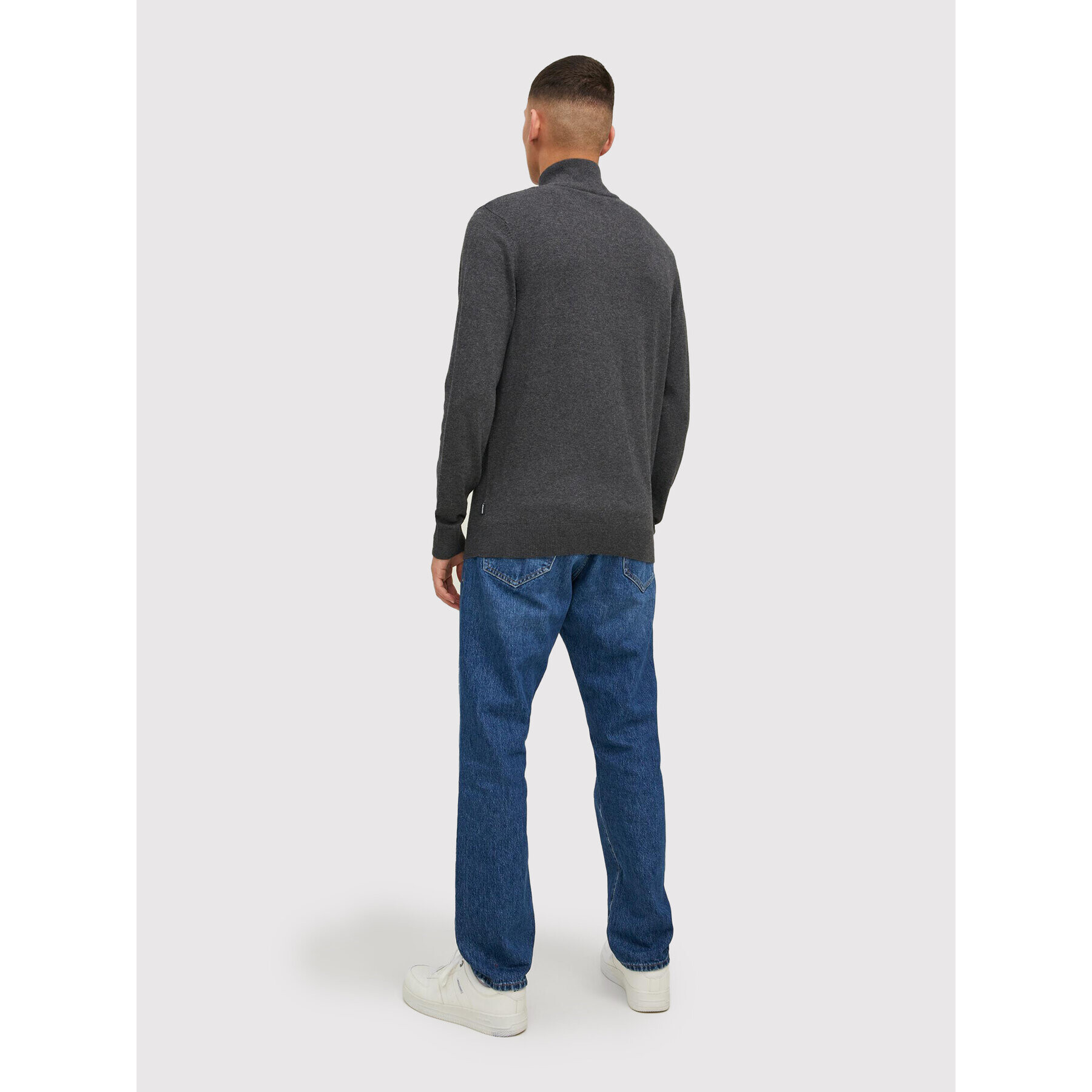 Jack&Jones Sveter Emil 12189339 Sivá Regular Fit - Pepit.sk