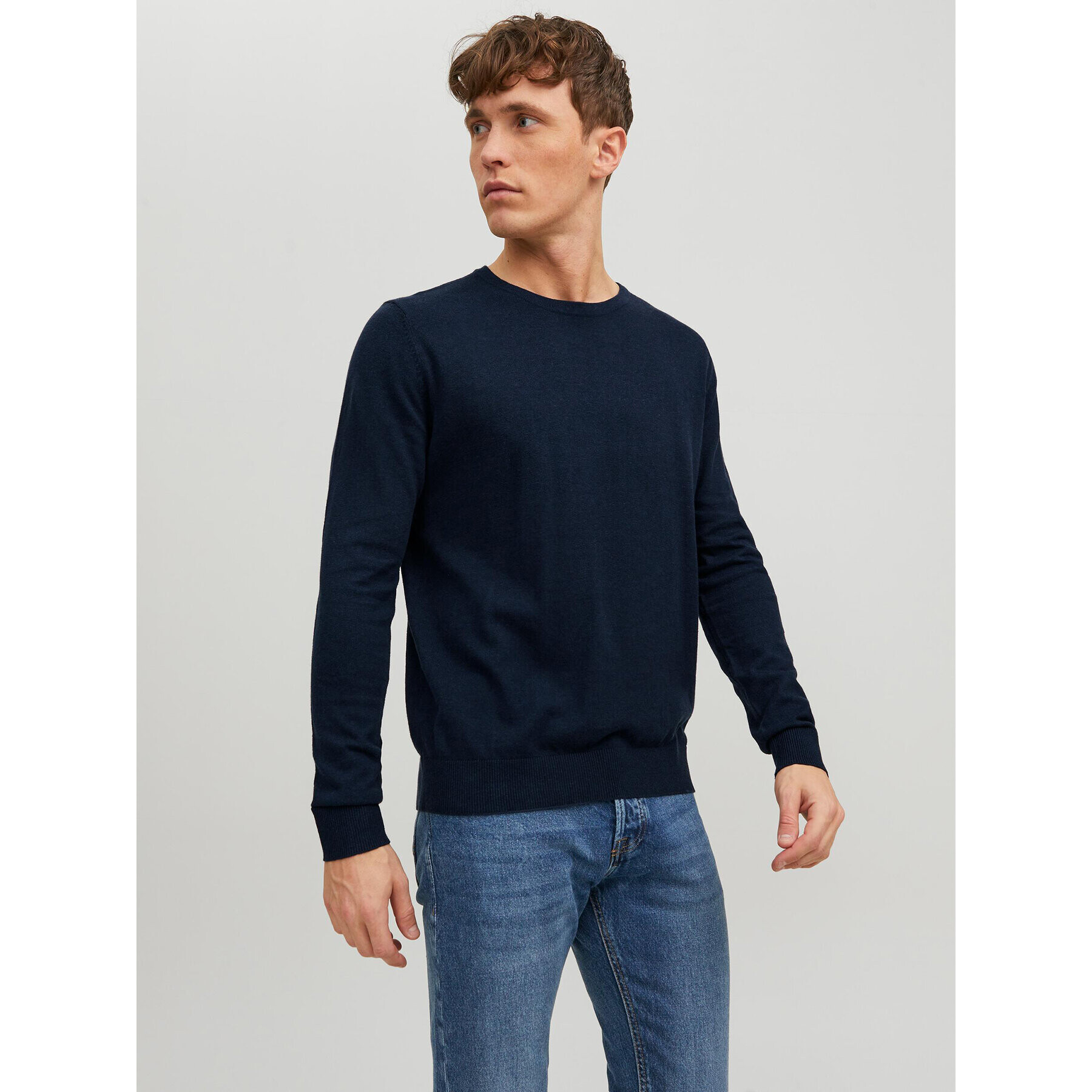 Jack&Jones Sveter Emil 12208364 Tmavomodrá Regular Fit - Pepit.sk