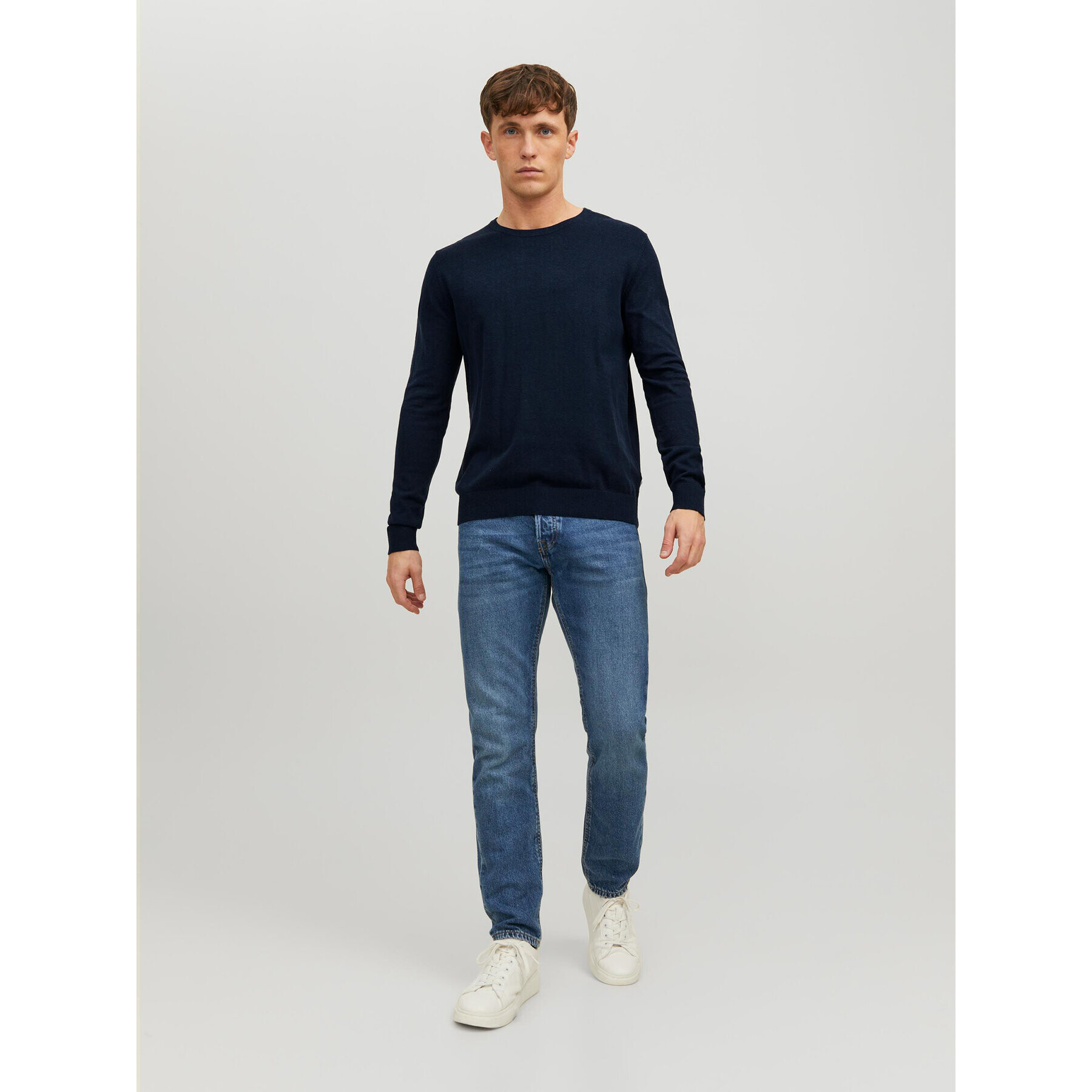 Jack&Jones Sveter Emil 12208364 Tmavomodrá Regular Fit - Pepit.sk