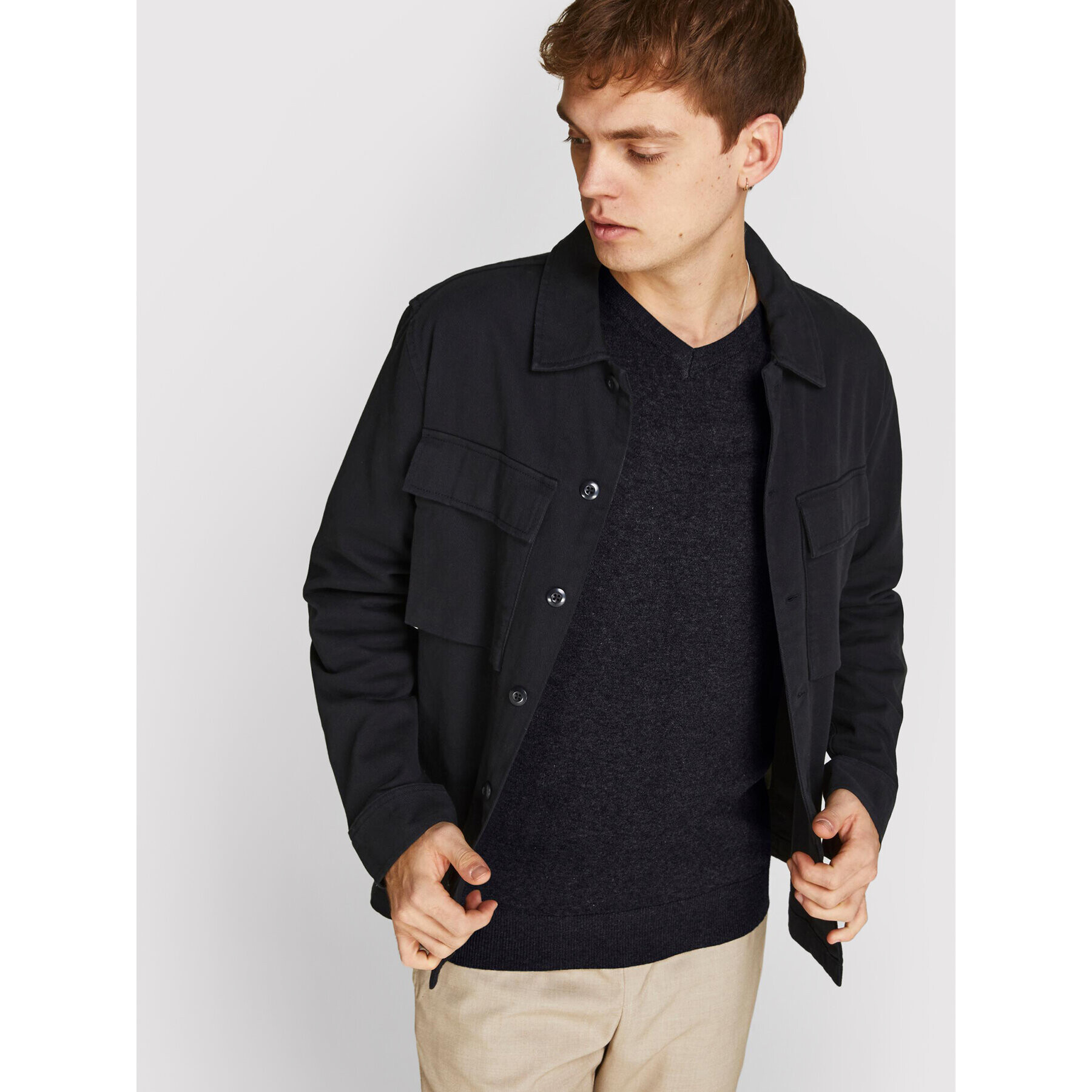 Jack&Jones Sveter Emil 12208365 Čierna Regular Fit - Pepit.sk