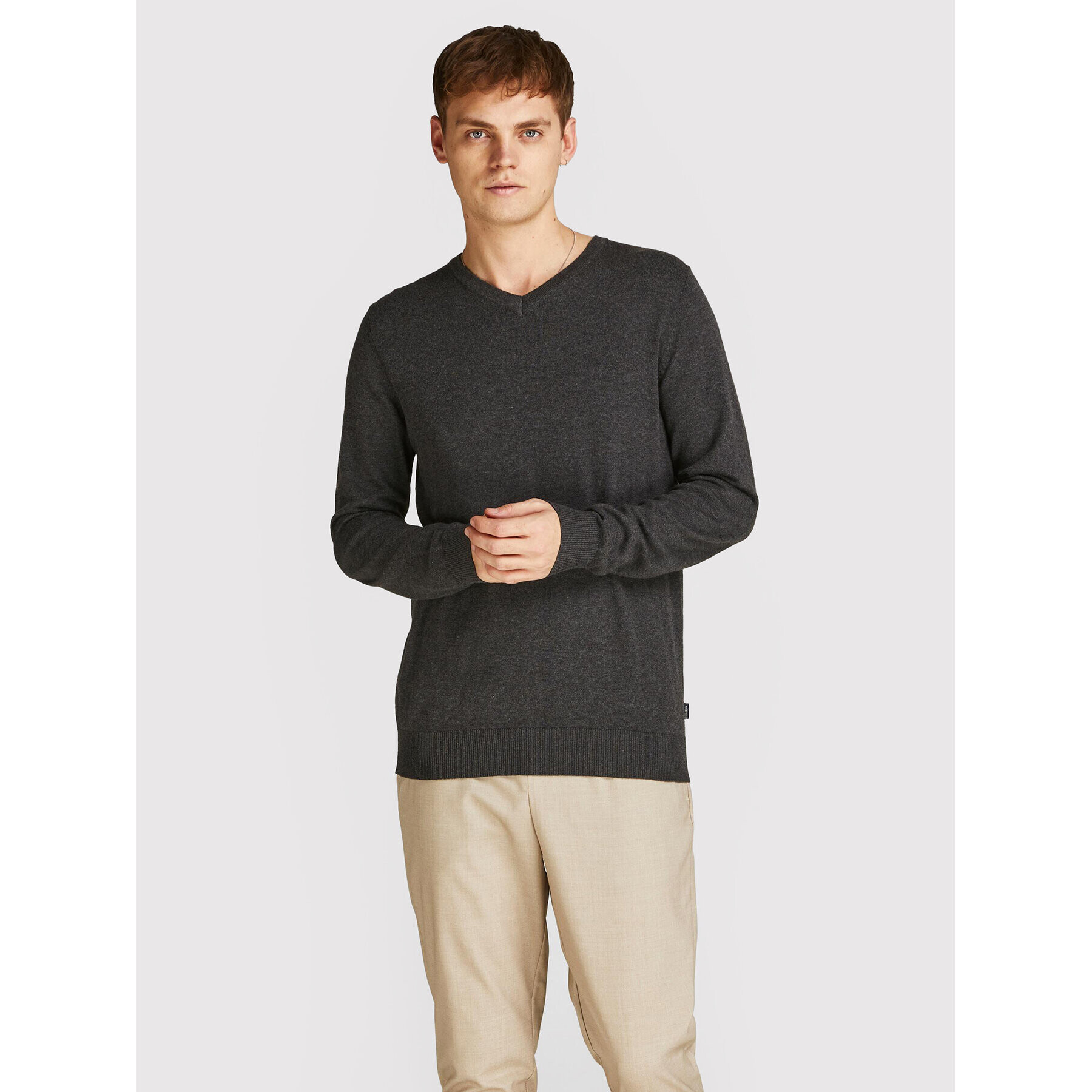 Jack&Jones Sveter Emil 12208365 Sivá Regular Fit - Pepit.sk