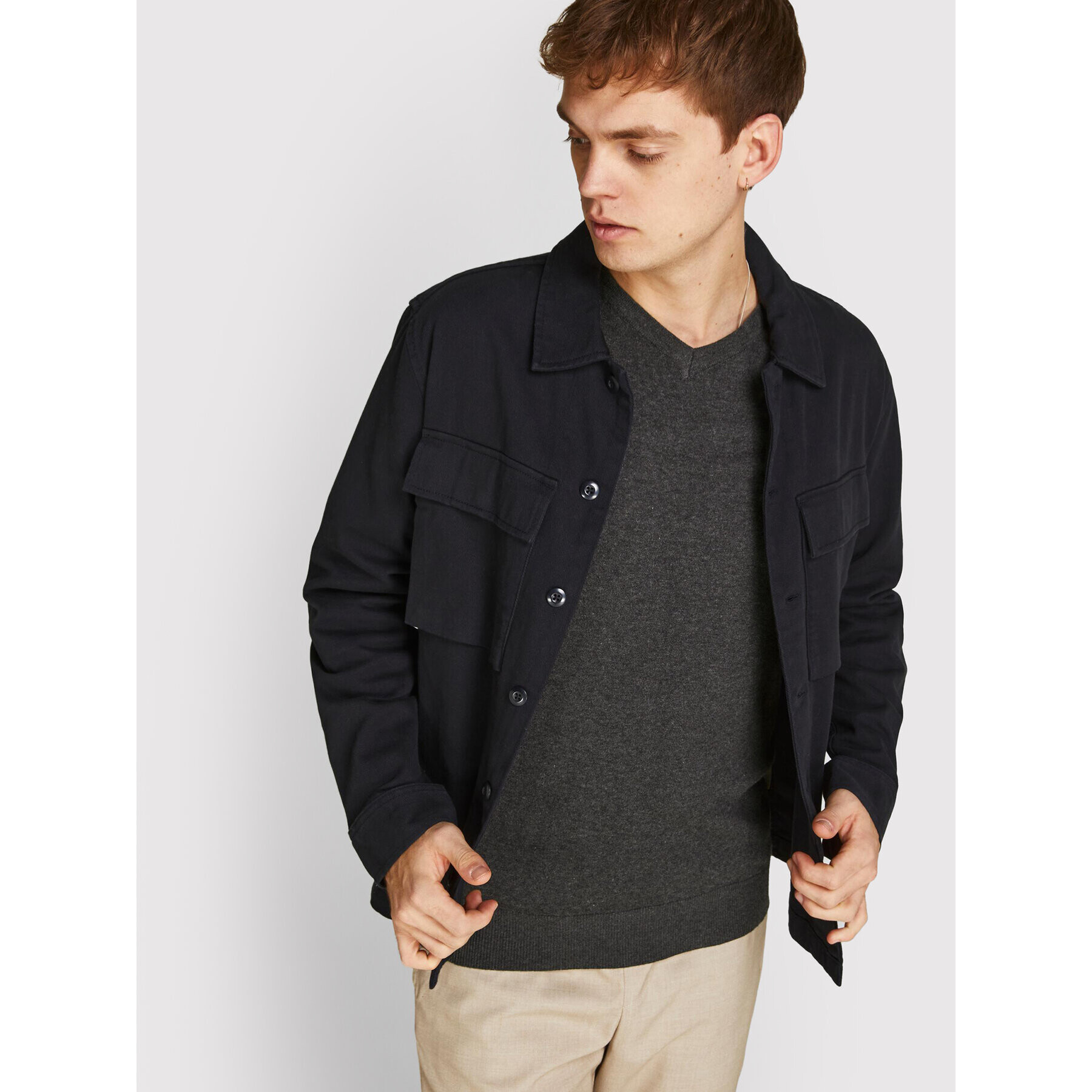 Jack&Jones Sveter Emil 12208365 Sivá Regular Fit - Pepit.sk