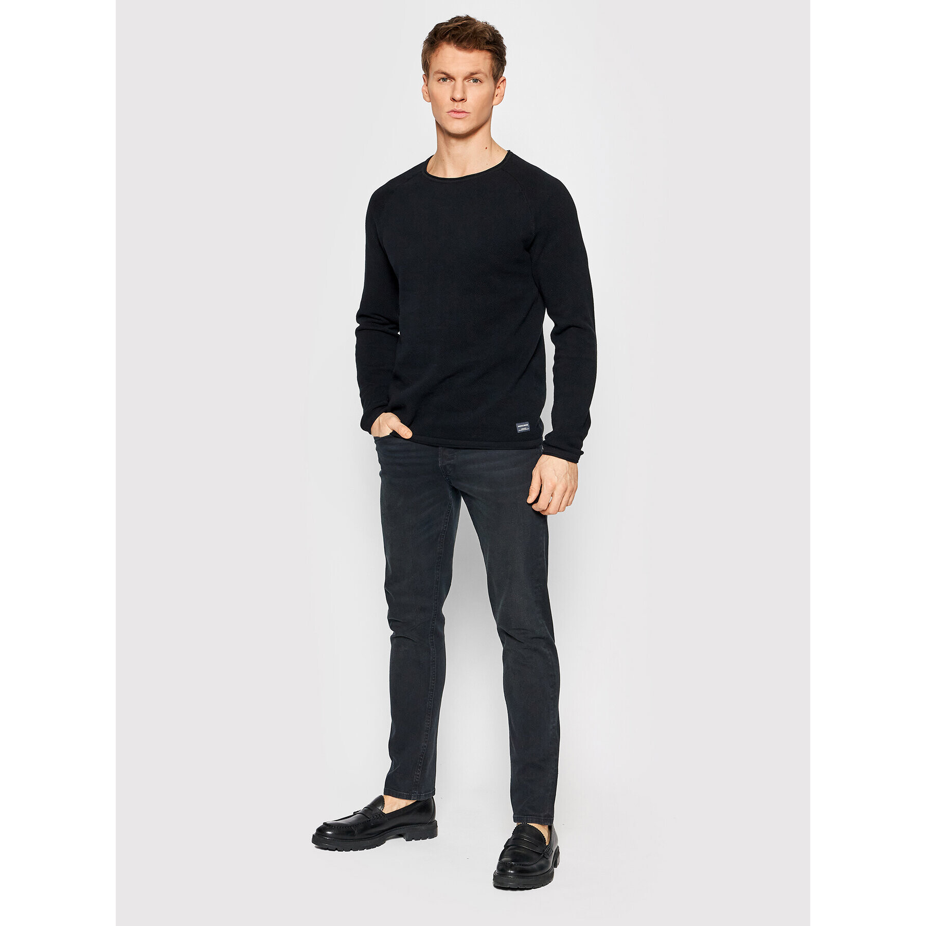 Jack&Jones Sveter Hill 12157321 Čierna Regular Fit - Pepit.sk