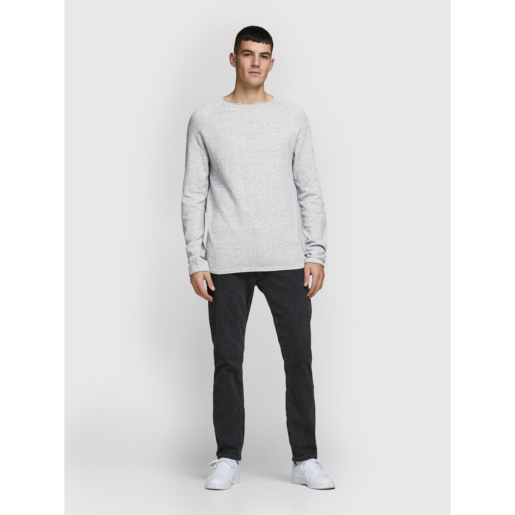 Jack&Jones Sveter Hill 12157321 Sivá Regular Fit - Pepit.sk