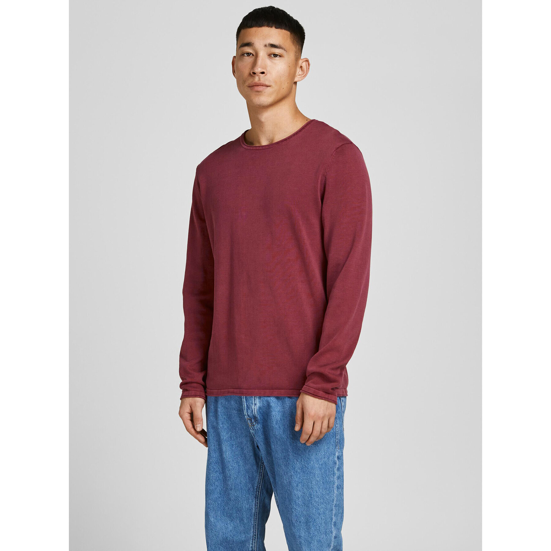 Jack&Jones Sveter Leo 12174001 Bordová Regular Fit - Pepit.sk