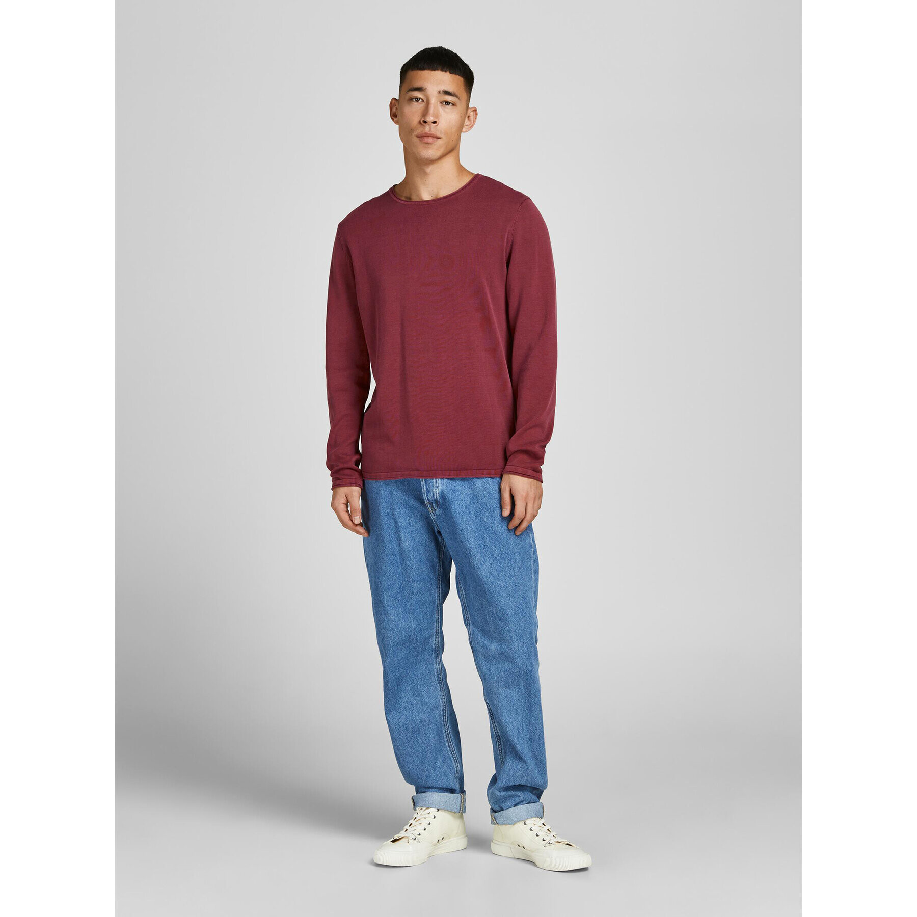 Jack&Jones Sveter Leo 12174001 Bordová Regular Fit - Pepit.sk