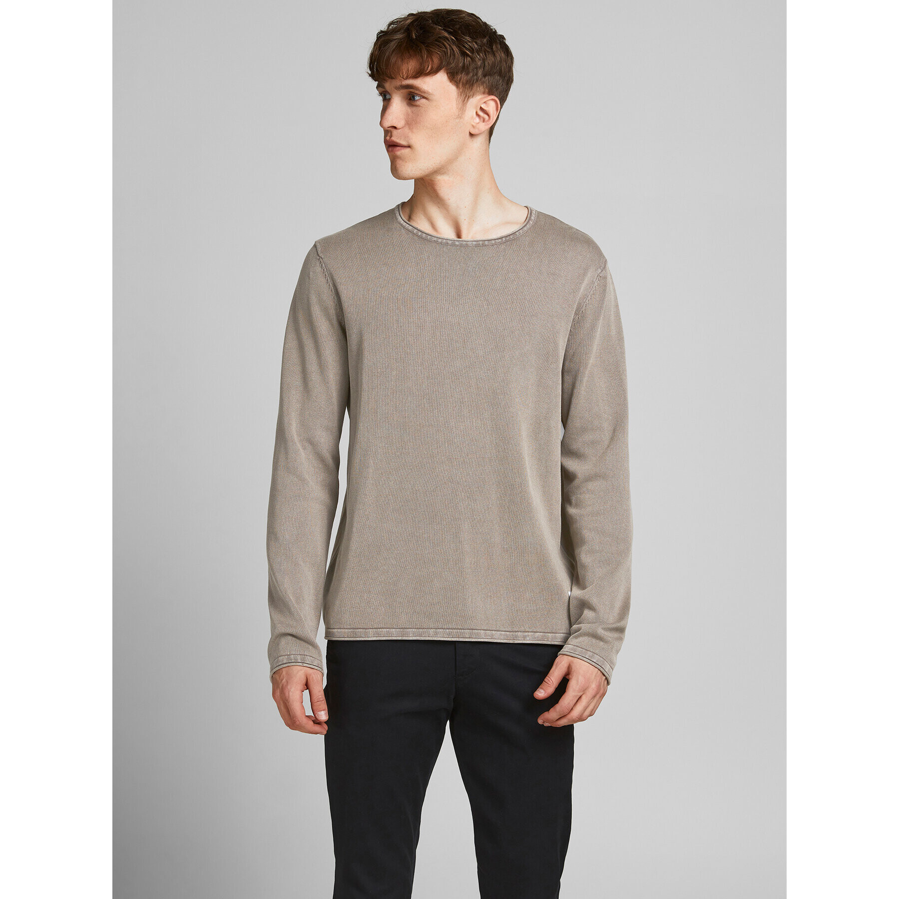 Jack&Jones Sveter Leo 12174001 Hnedá Regular Fit - Pepit.sk