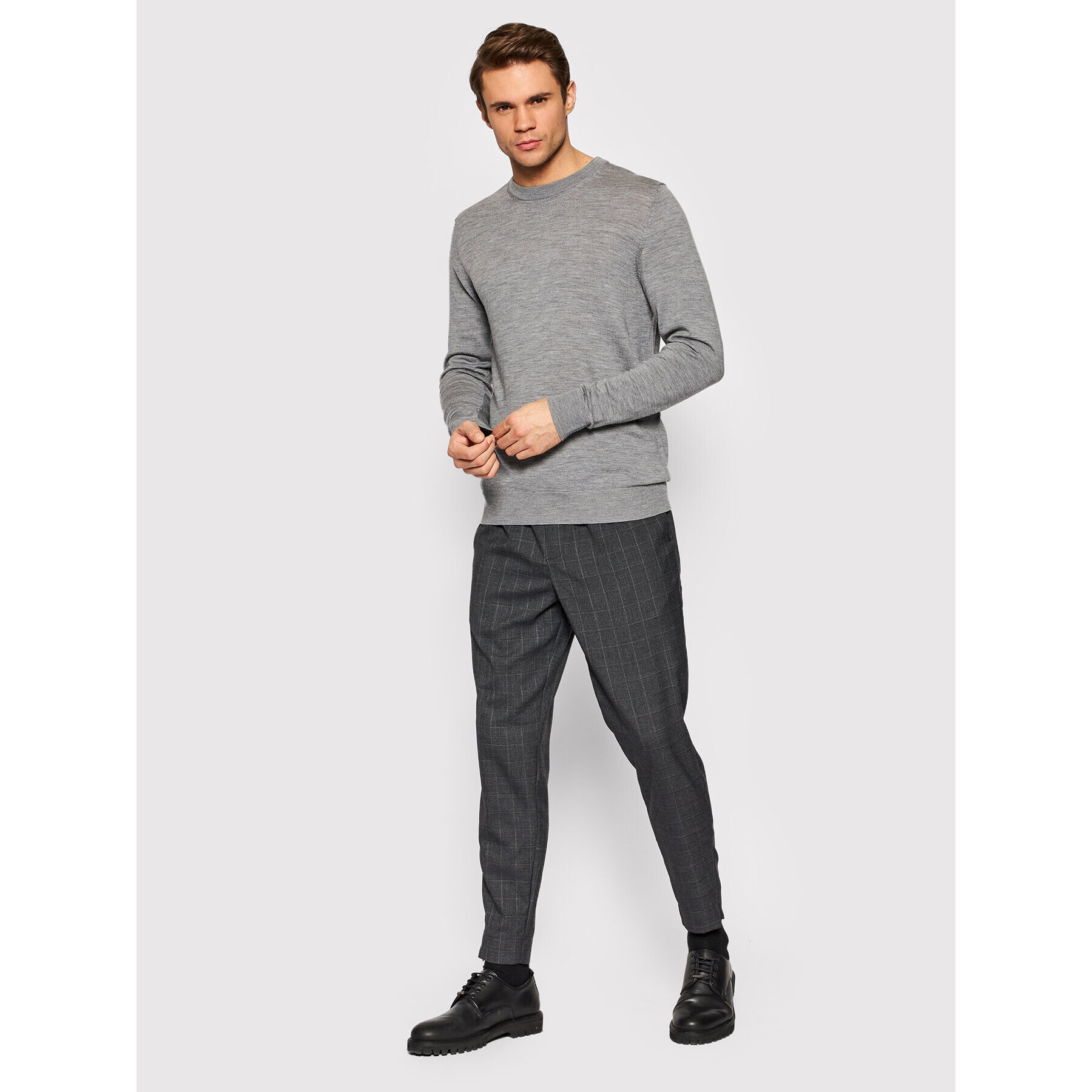 Jack&Jones Sveter Mark 12175288 Sivá Regular Fit - Pepit.sk