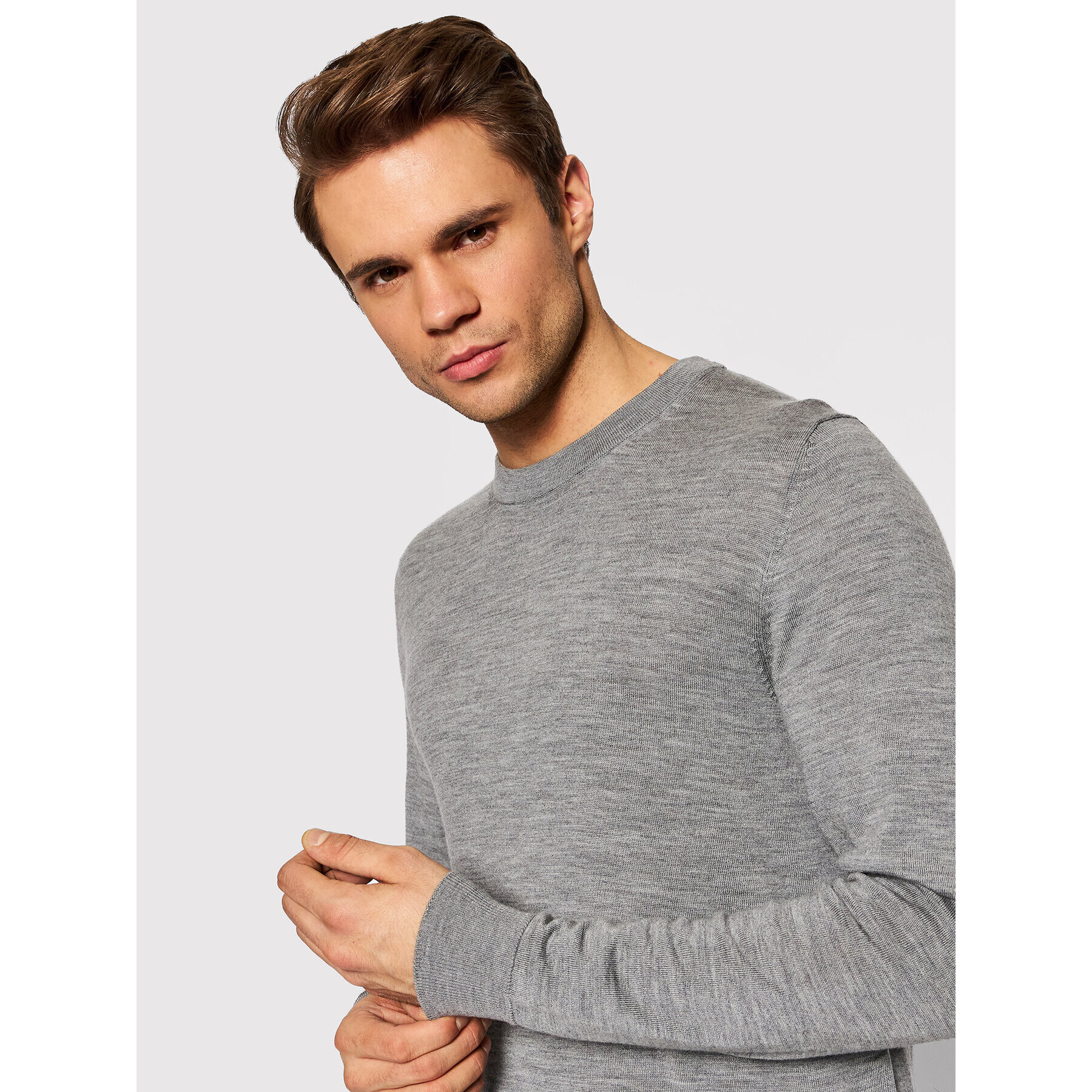 Jack&Jones Sveter Mark 12175288 Sivá Regular Fit - Pepit.sk