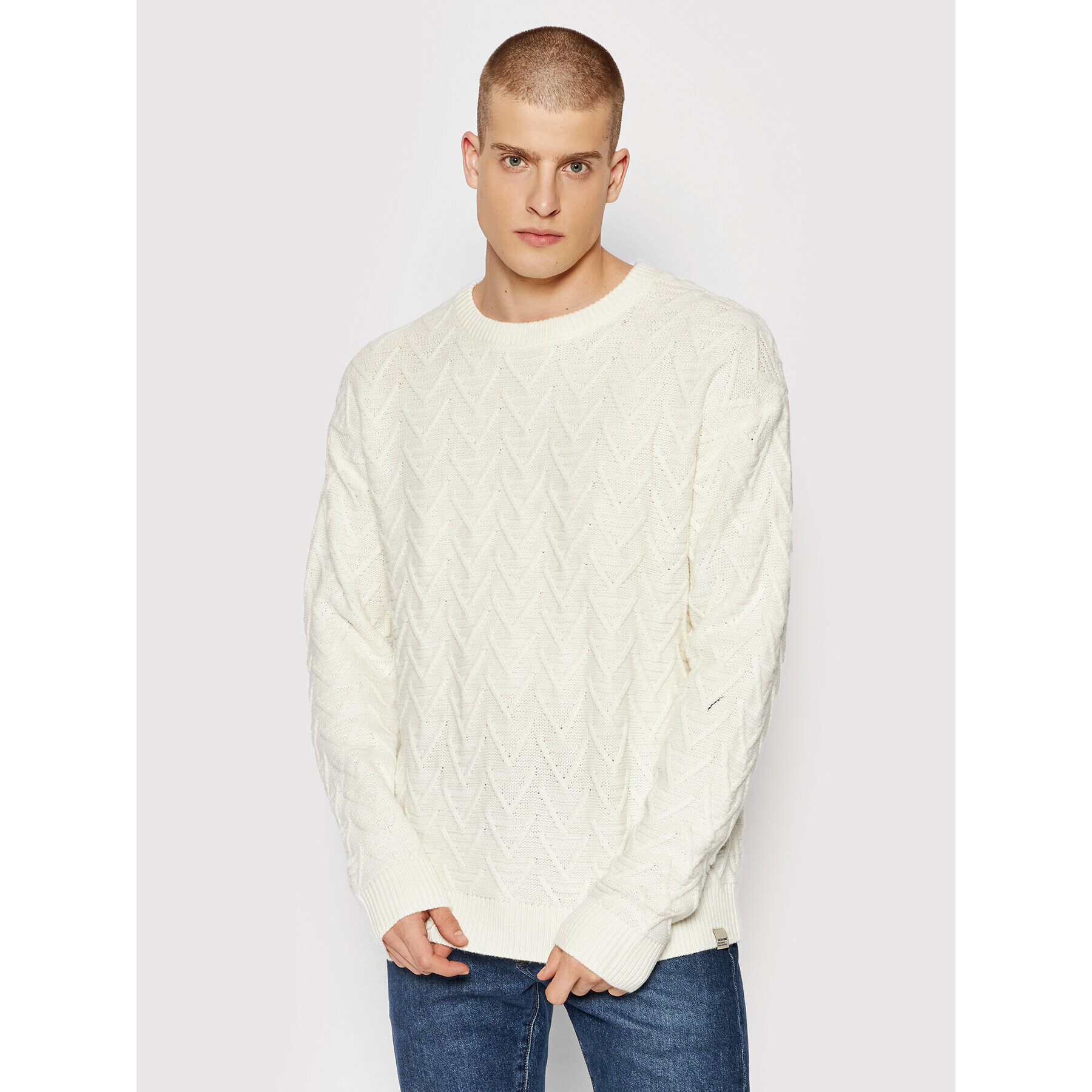 Jack&Jones Sveter Nox 12196852 Biela Regular Fit - Pepit.sk