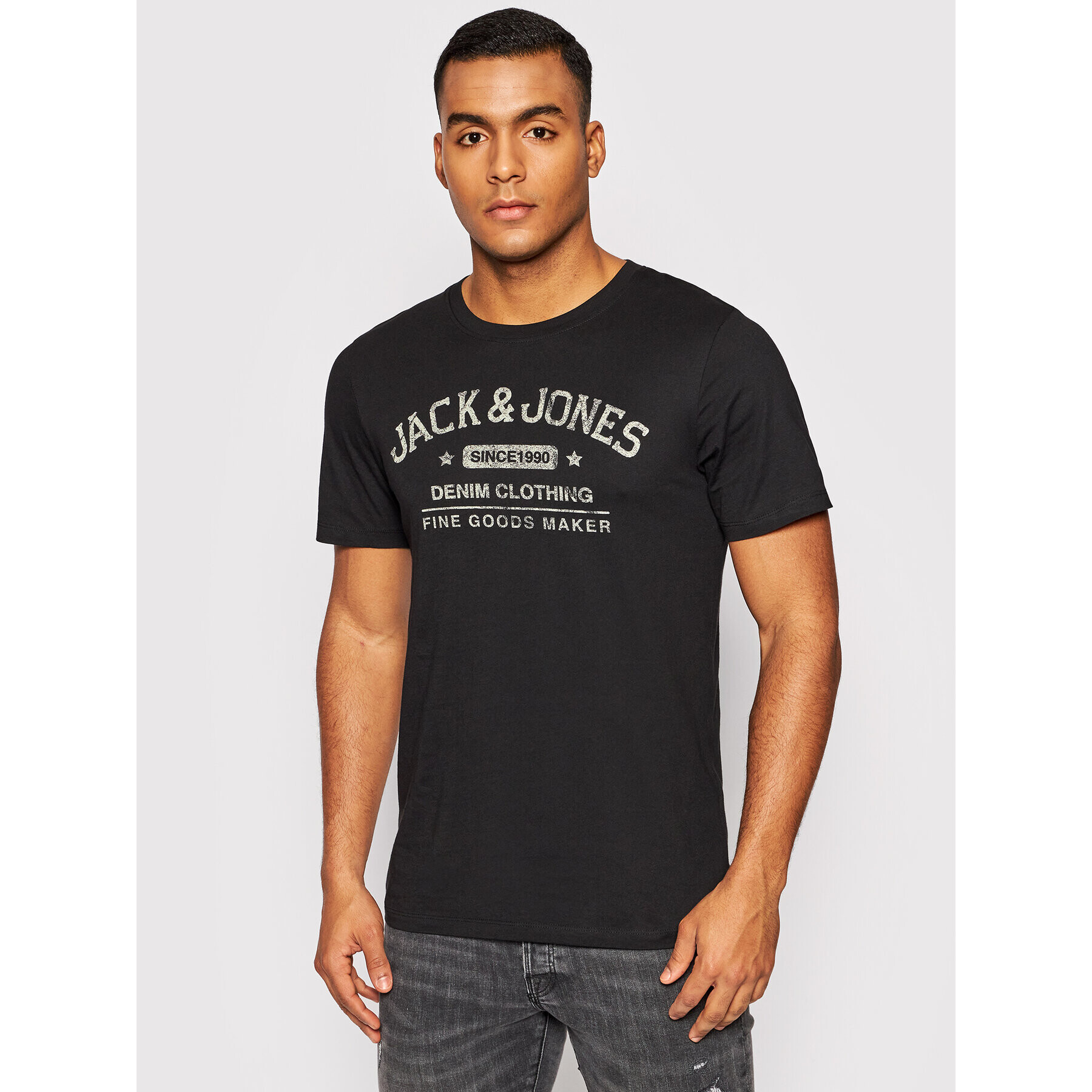 Jack&Jones Tričko Jeans 12190510 Čierna Slim Fit - Pepit.sk