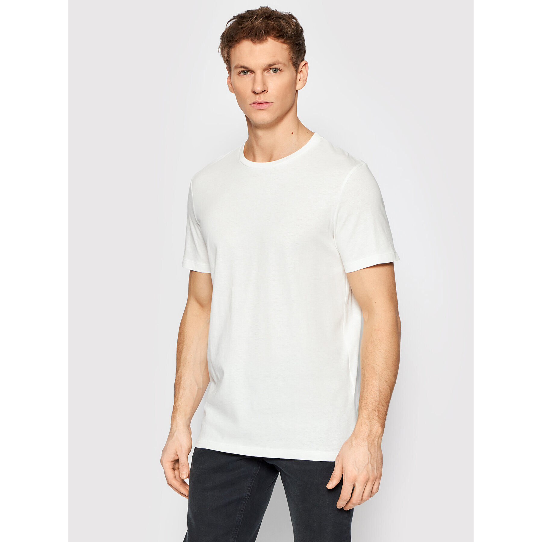 Jack&Jones Tričko Linen Basic 12199713 Biela Regular Fit - Pepit.sk