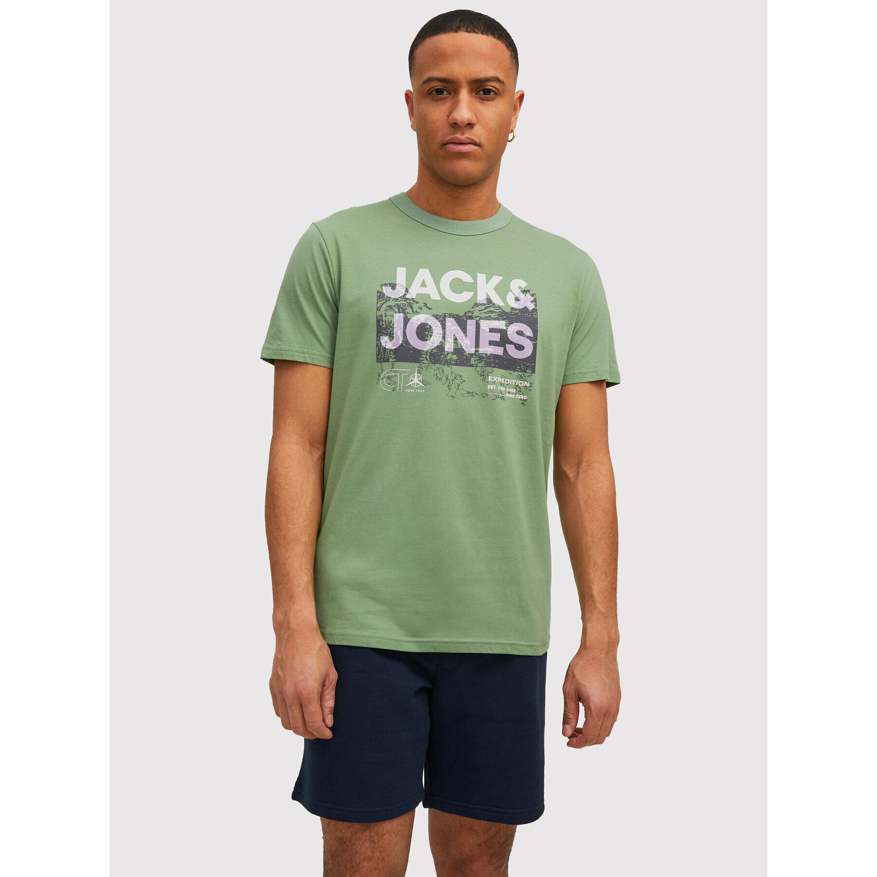 Jack&Jones Tričko Track 12210420 Zelená Regular Fit - Pepit.sk