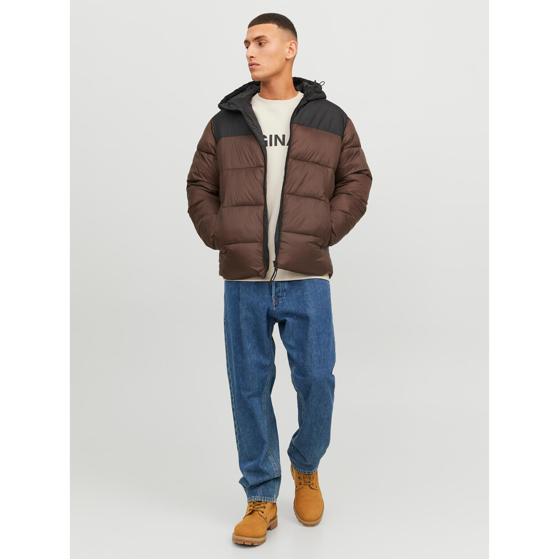 Jack&Jones Vatovaná bunda 12235859 Hnedá Regular Fit - Pepit.sk