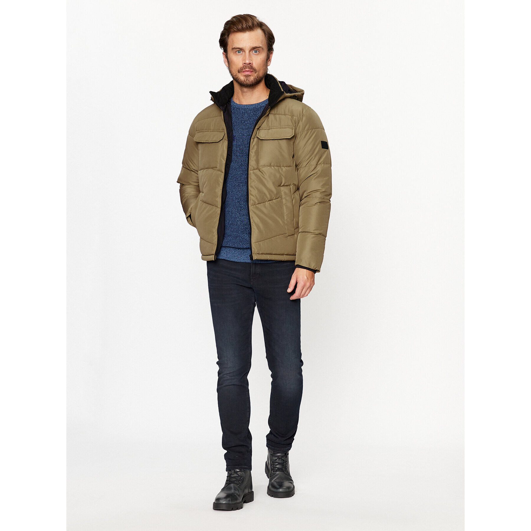 Jack&Jones Vatovaná bunda 12236044 Hnedá Regular Fit - Pepit.sk