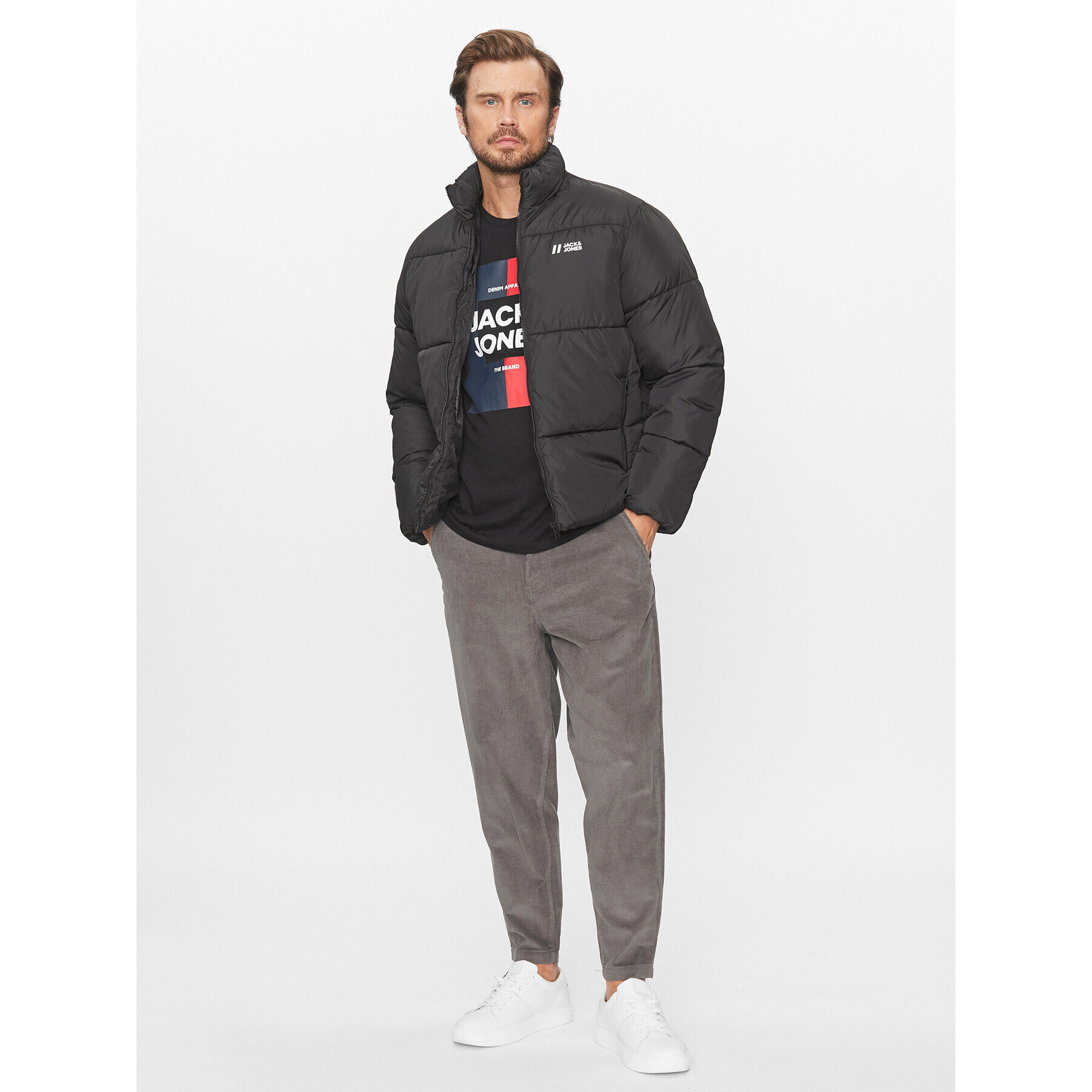 Jack&Jones Vatovaná bunda 12238745 Čierna Regular Fit - Pepit.sk