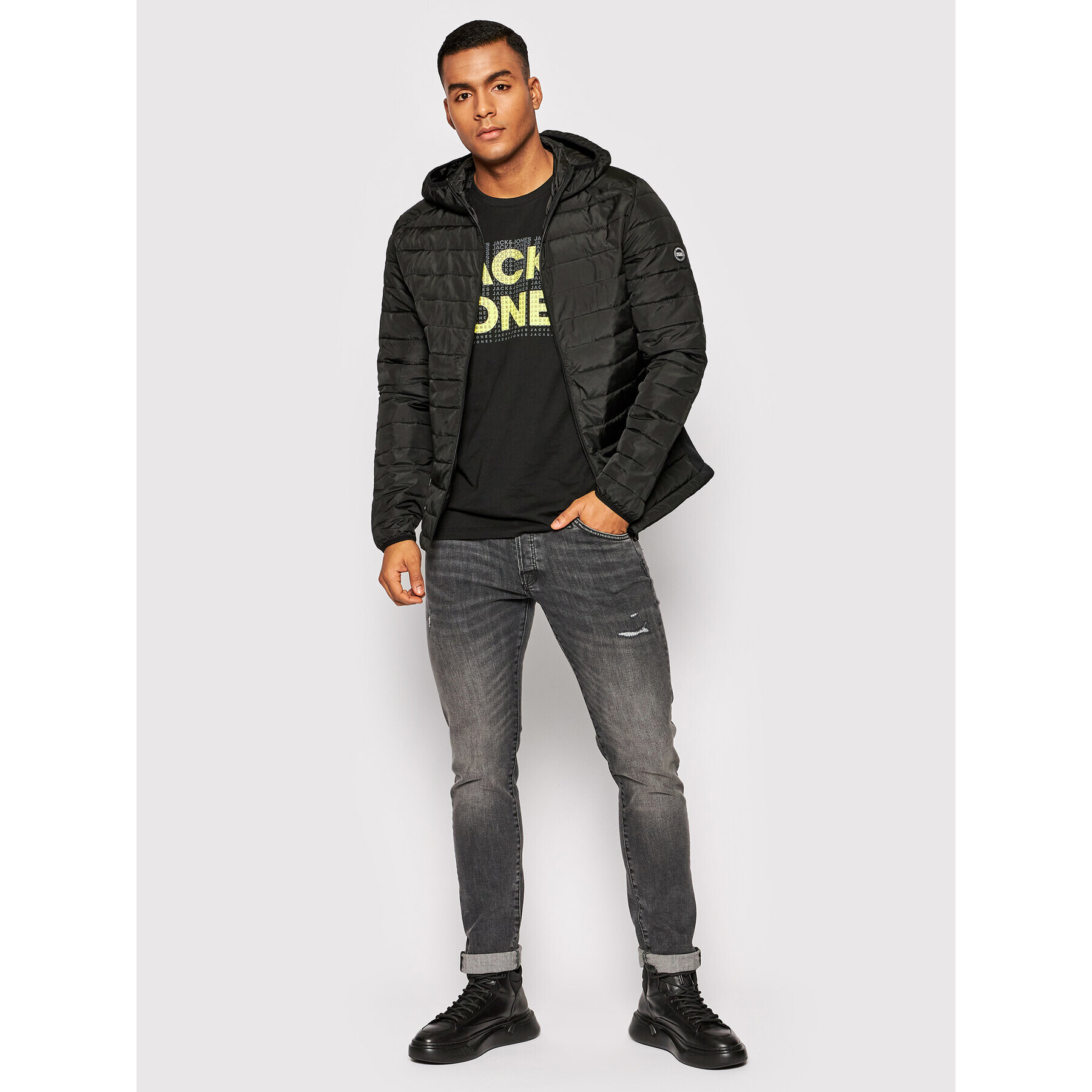 Jack&Jones Vatovaná bunda Ace Spring 12200419 Čierna Regular Fit - Pepit.sk