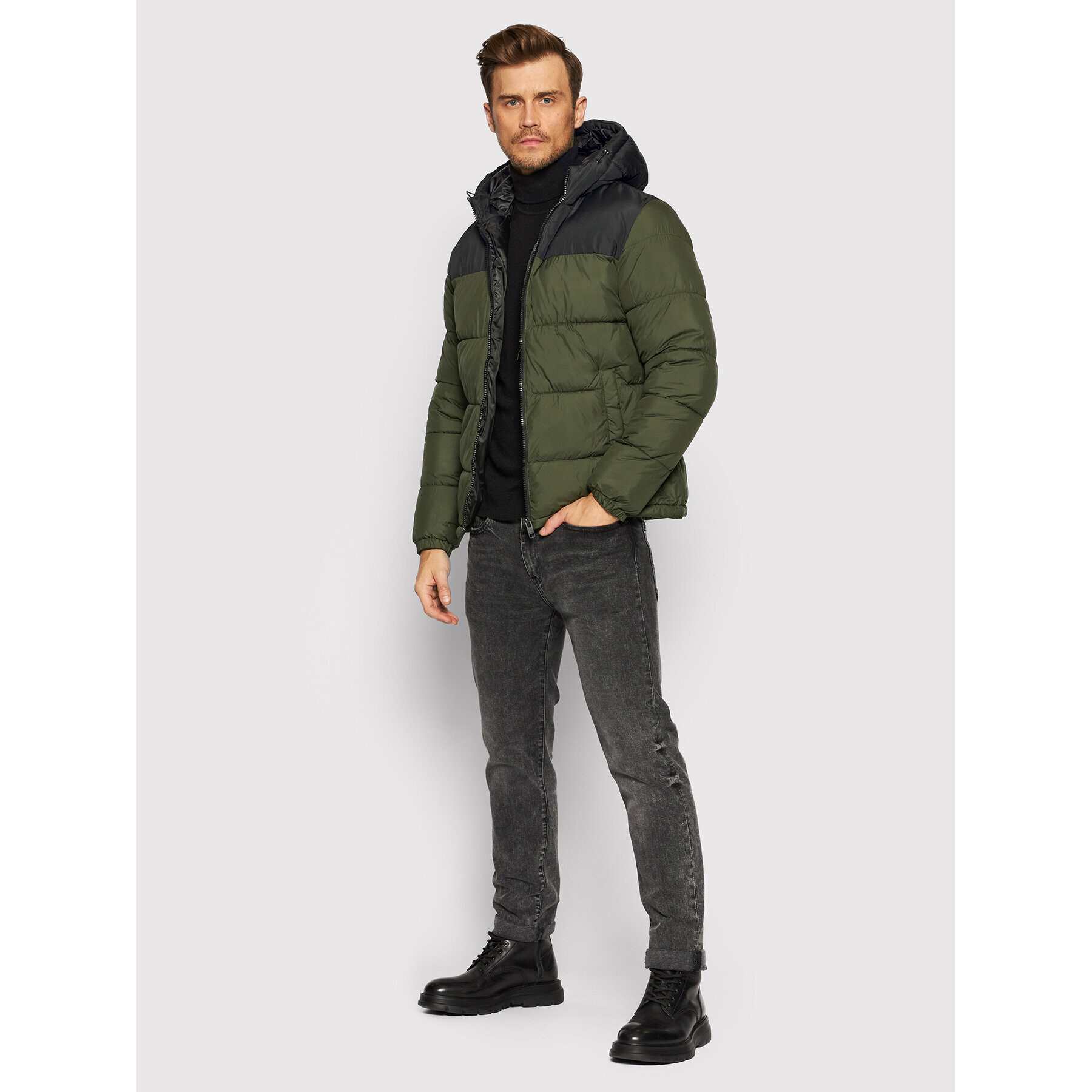 Jack&Jones Vatovaná bunda Paul 12189972 Zelená Regular Fit - Pepit.sk