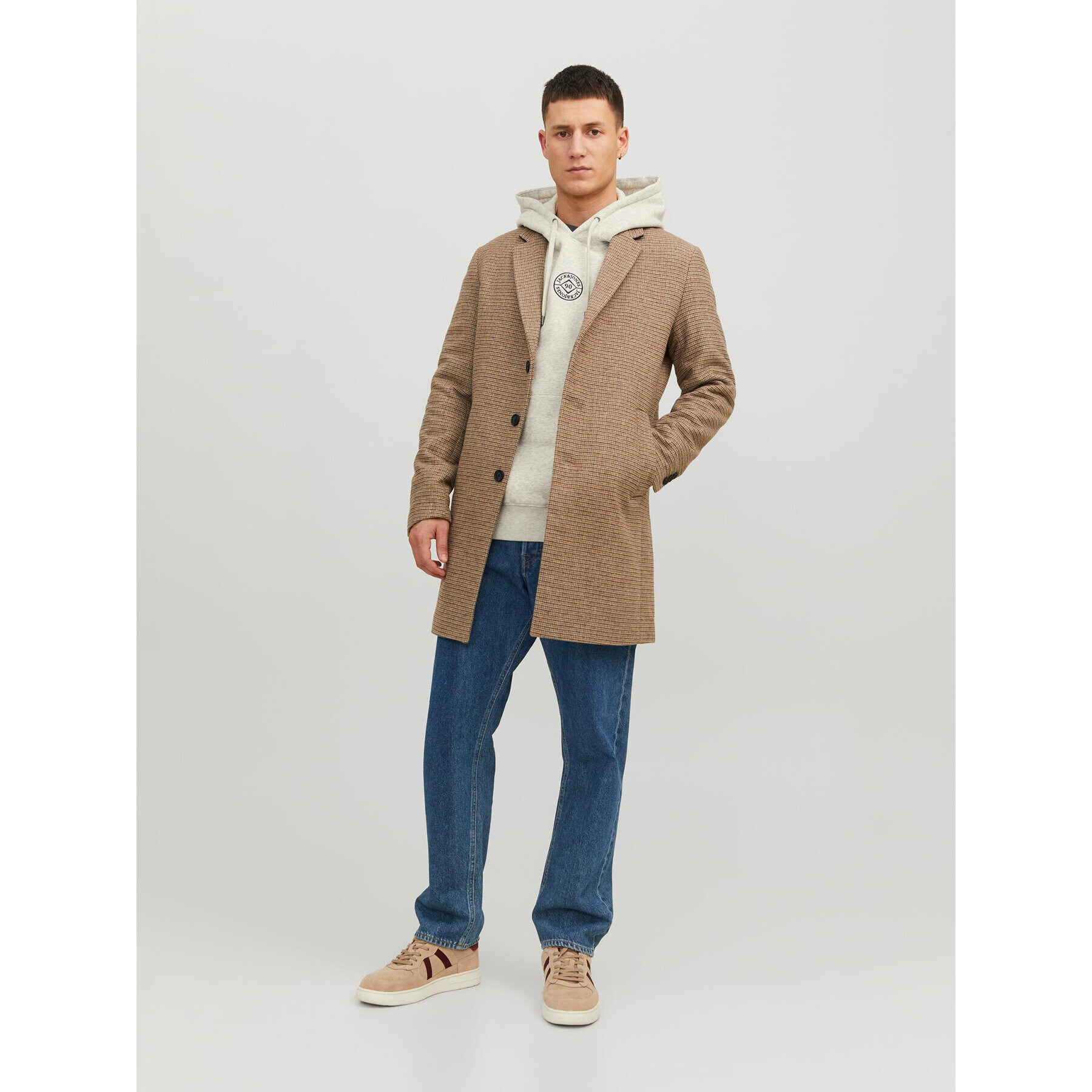 Jack&Jones Vlnený kabát 12239008 Béžová Regular Fit - Pepit.sk