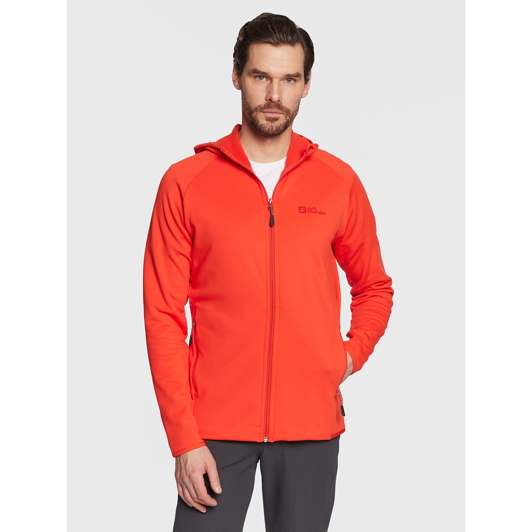 Jack Wolfskin Fleecová mikina Baiselberg 1710541 Červená Regular Fit - Pepit.sk