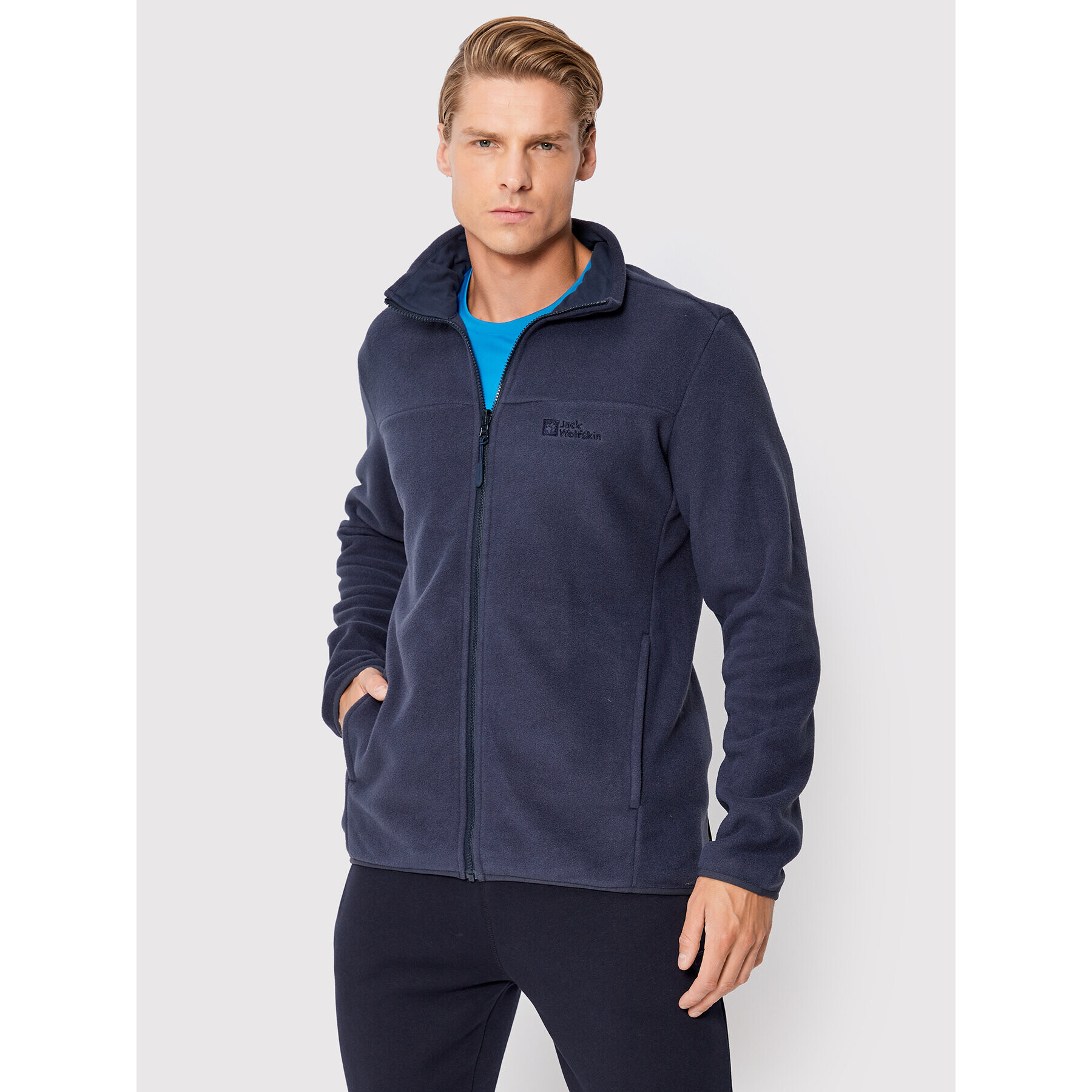 Jack Wolfskin Fleecová mikina Beilstein 1710551 Tmavomodrá Regular Fit - Pepit.sk