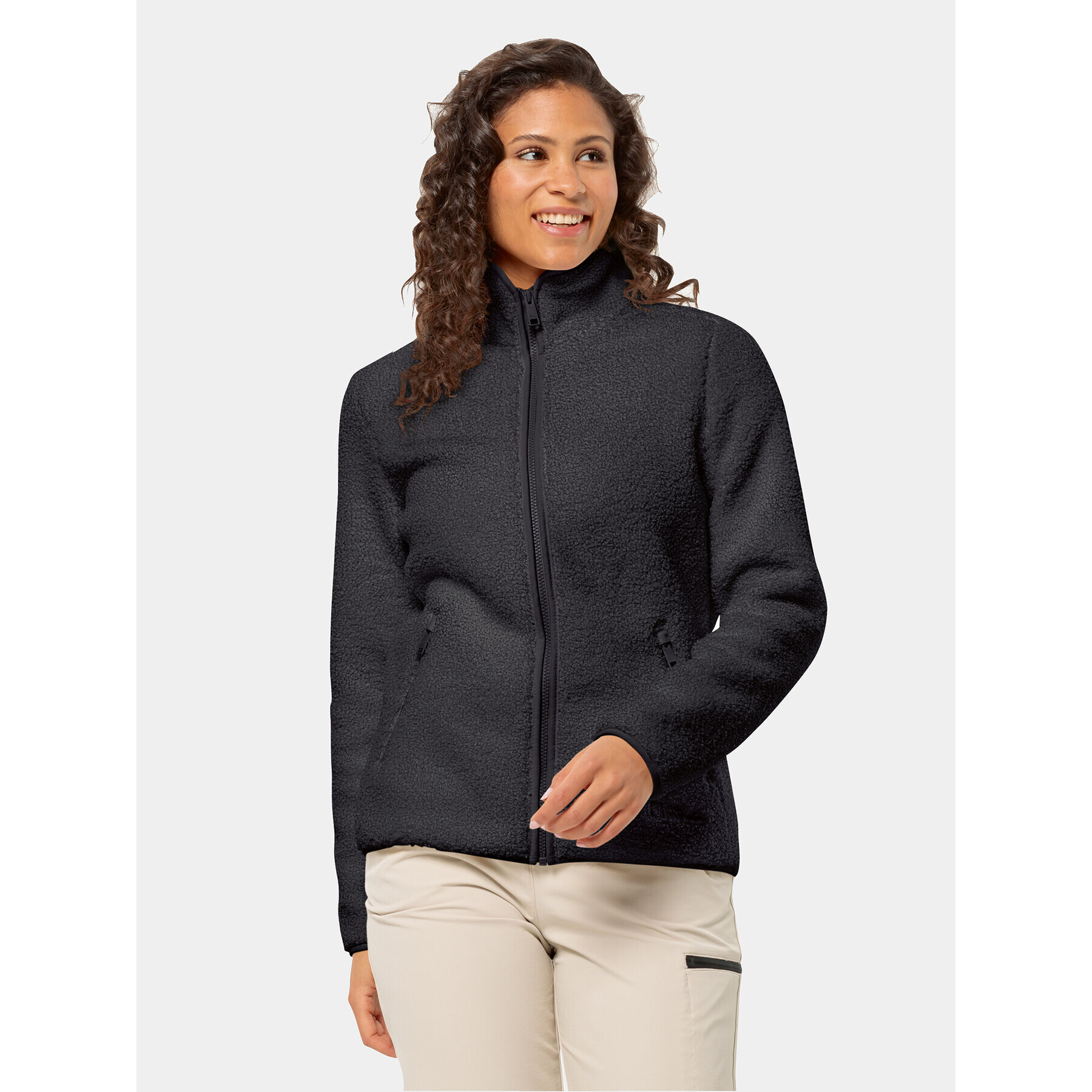 Jack Wolfskin Fleecová mikina High Curl Jacket 1708732 Čierna Regular Fit - Pepit.sk