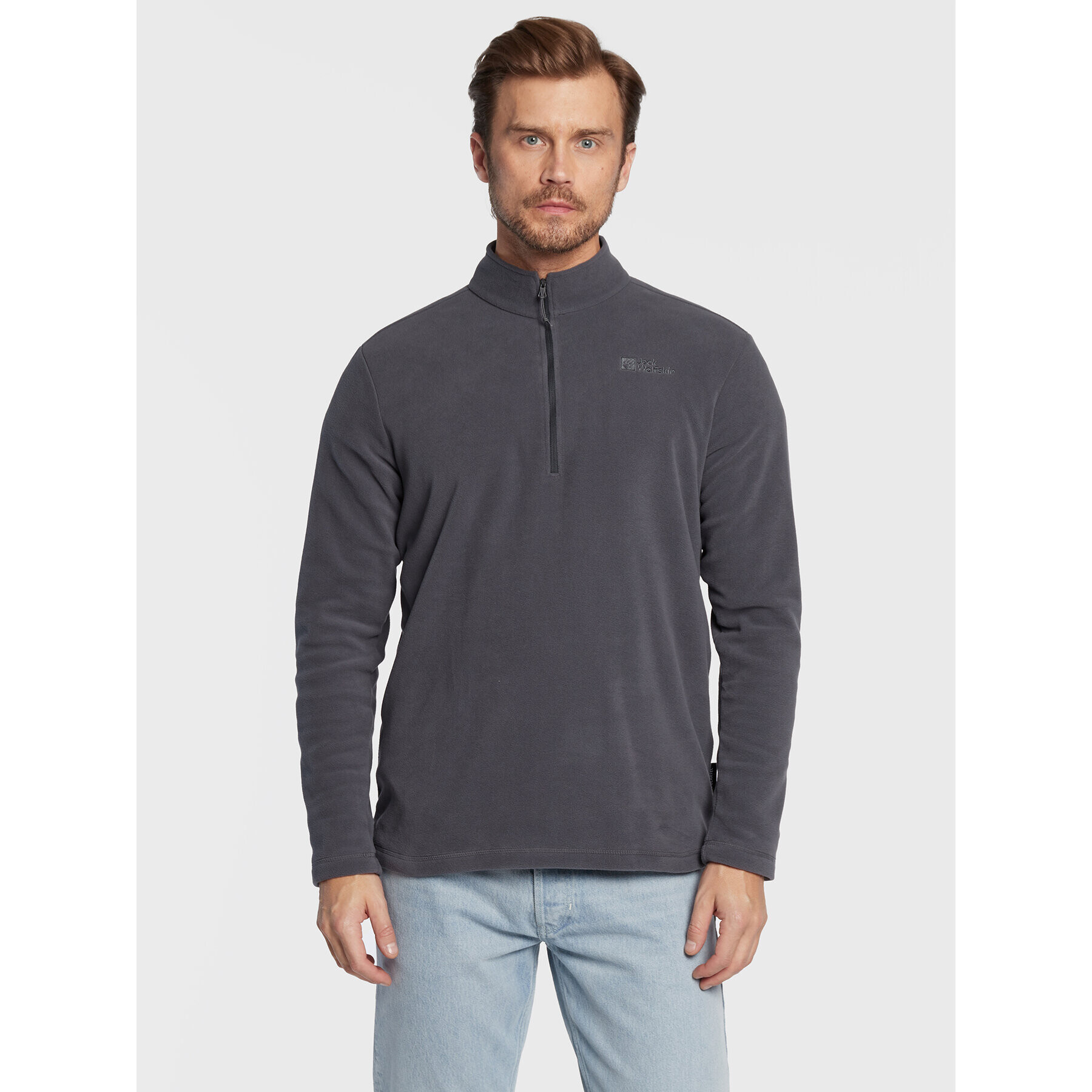 Jack Wolfskin Fleecová mikina Taunus 1709522 Sivá Regular Fit - Pepit.sk