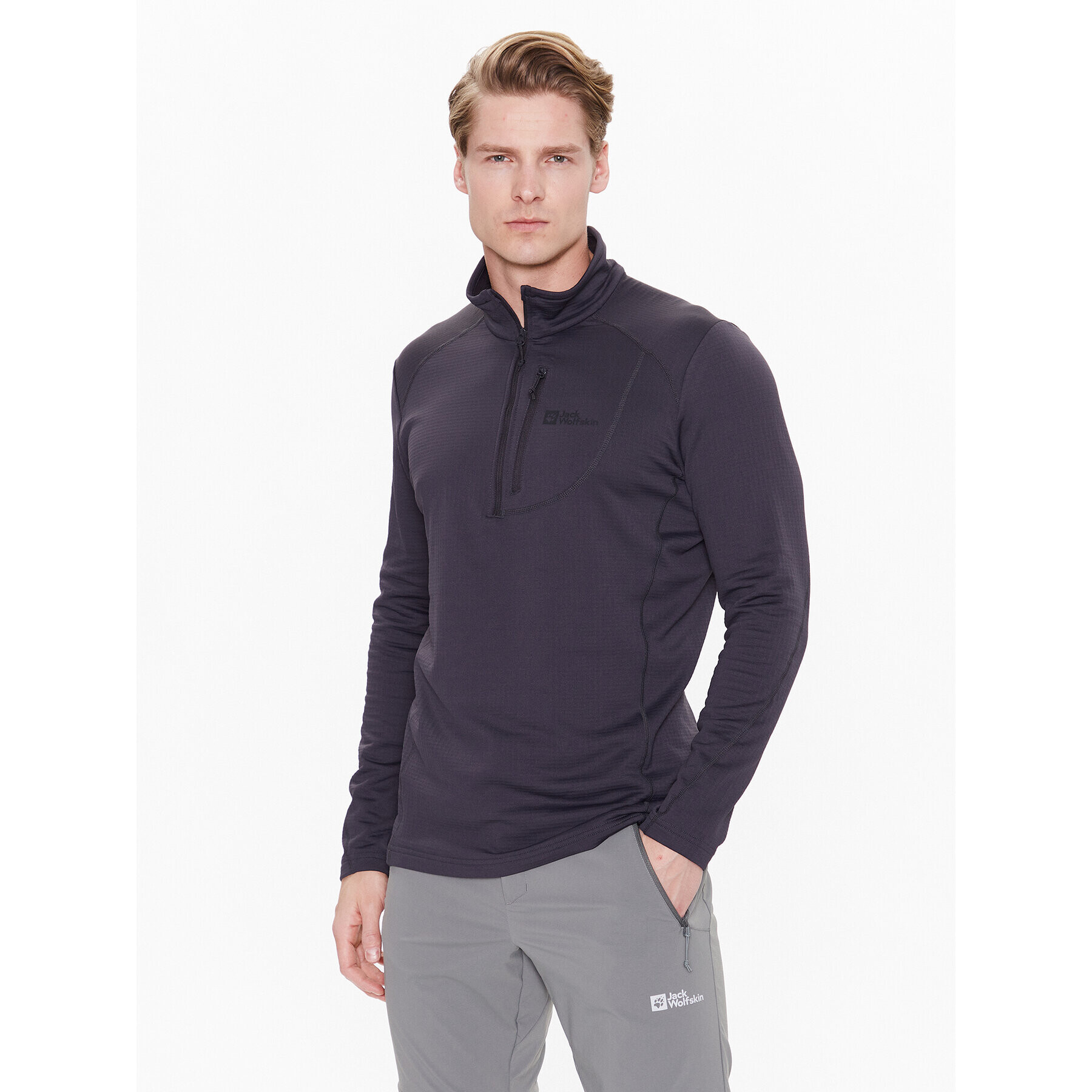 Jack Wolfskin Funkčná mikina Kolbenberg 1710531 Sivá Regular Fit - Pepit.sk